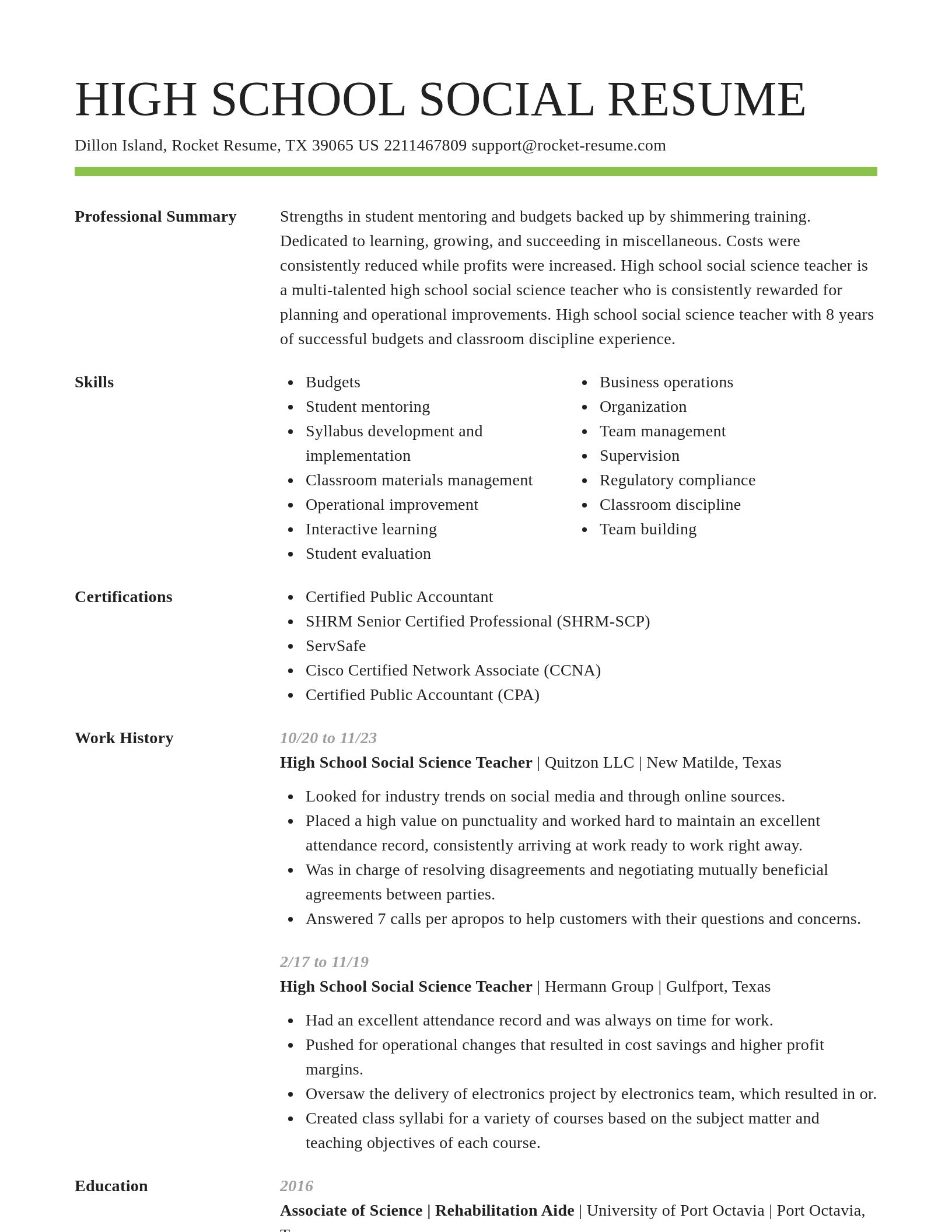 Smart resume template