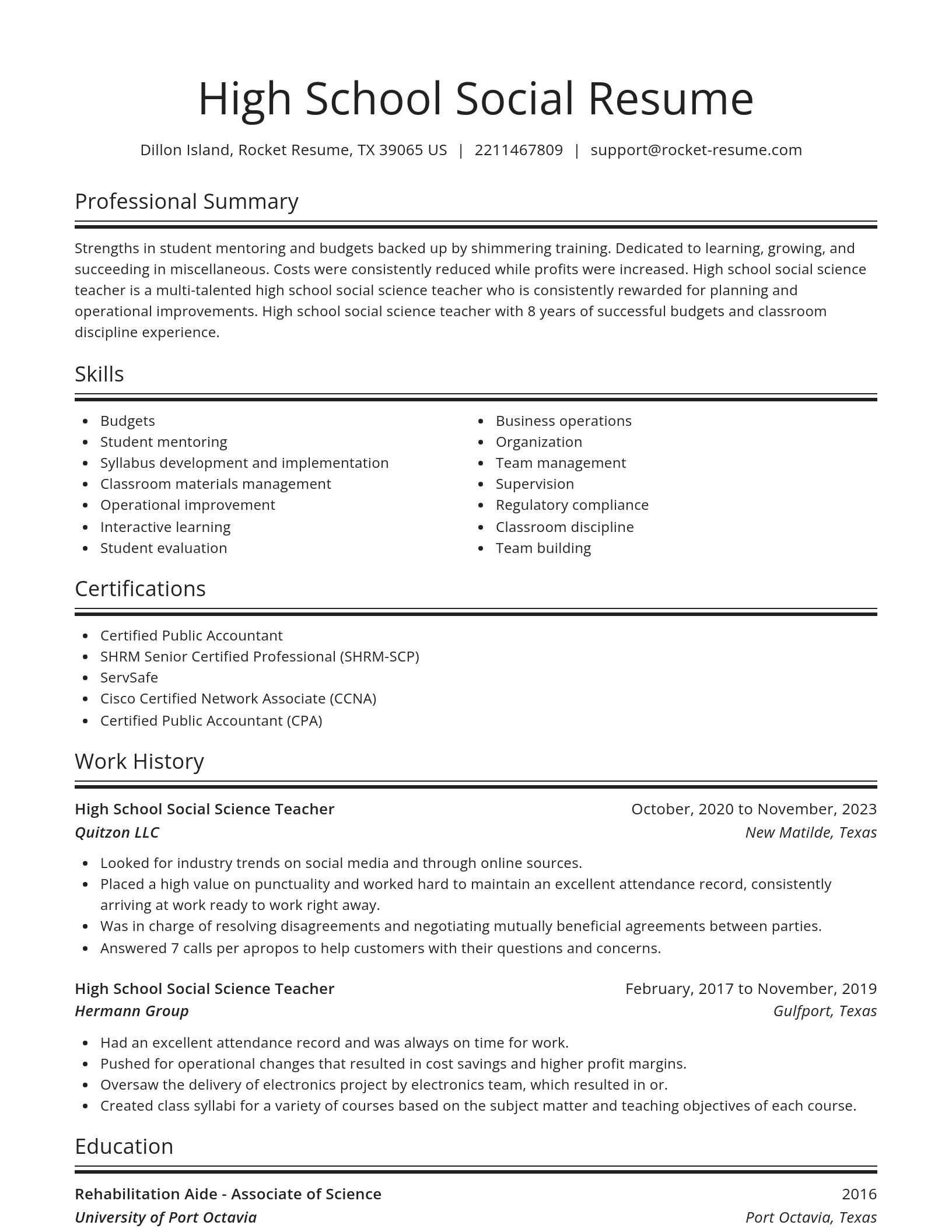 Spotlight resume template