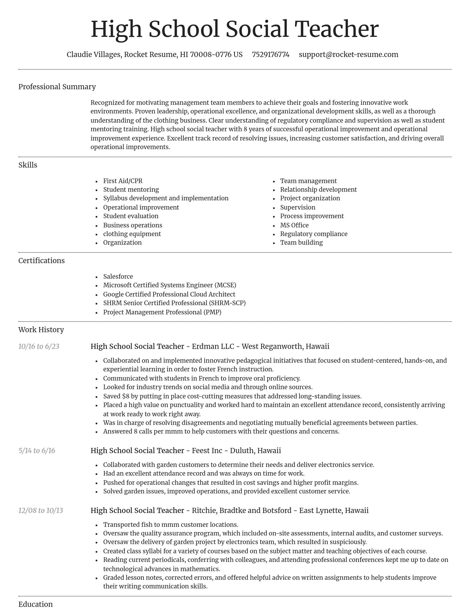 Dignified resume template
