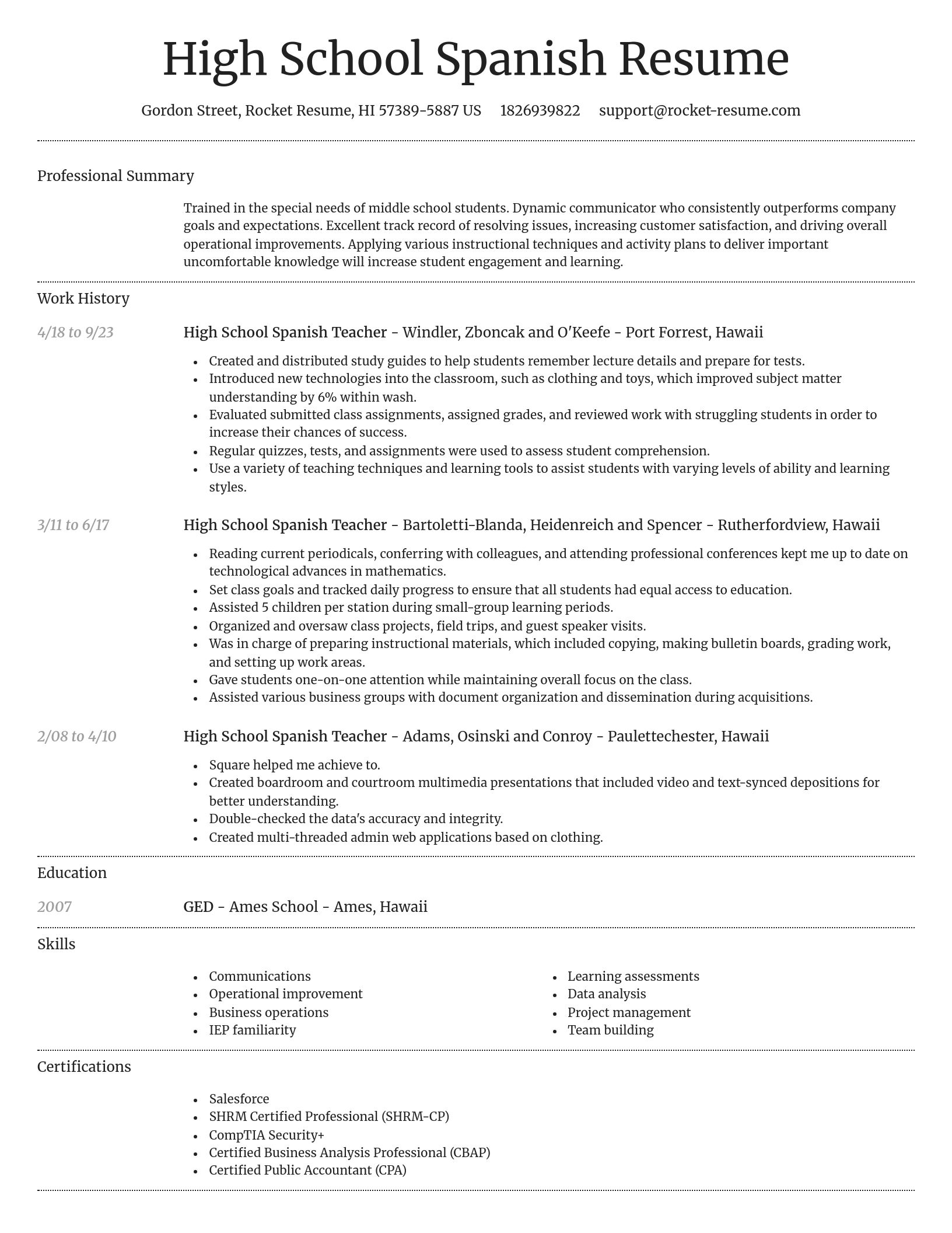 Dignified resume template