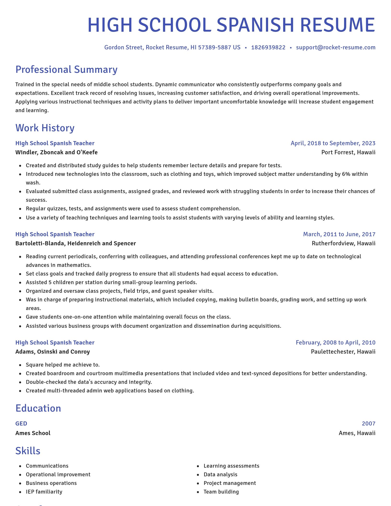 Novel resume template