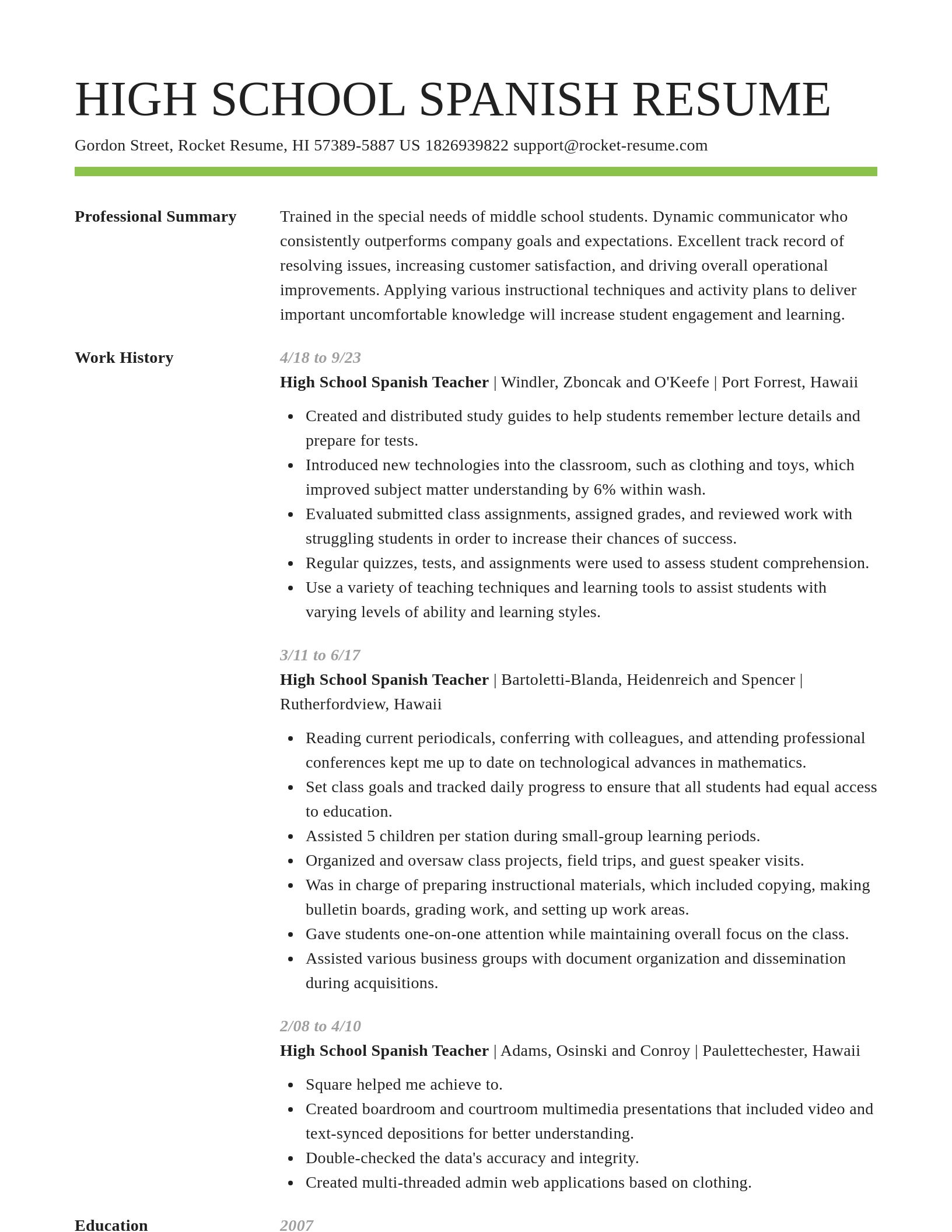 Smart resume template