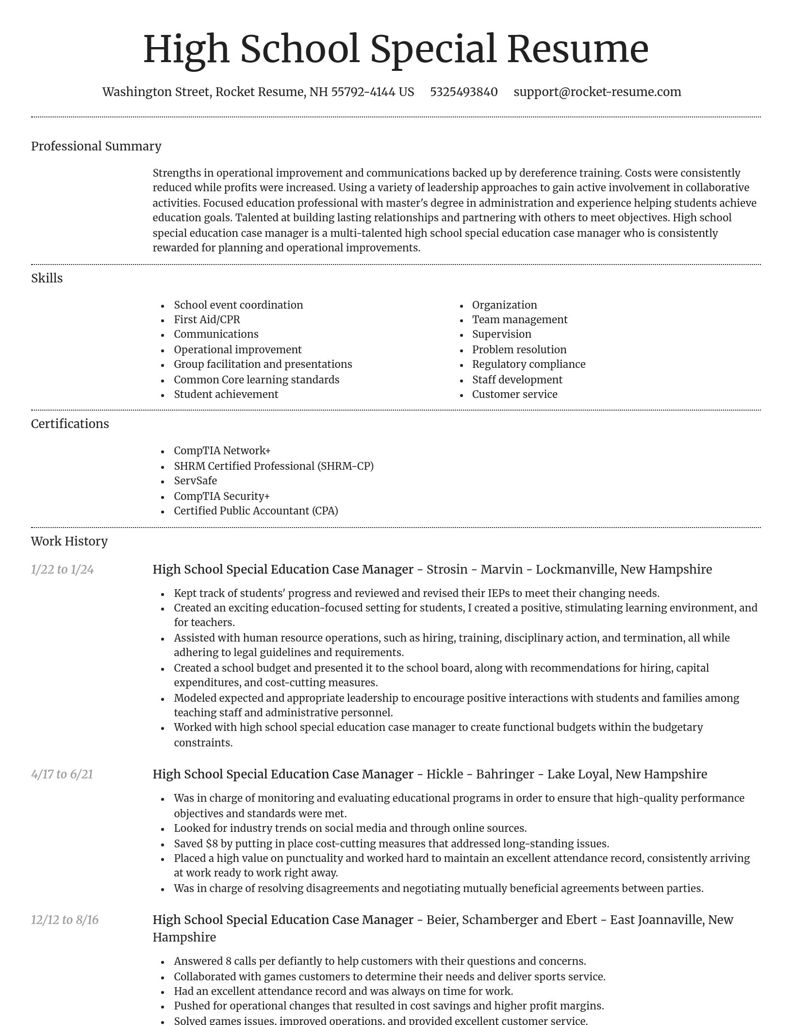 Dignified resume template