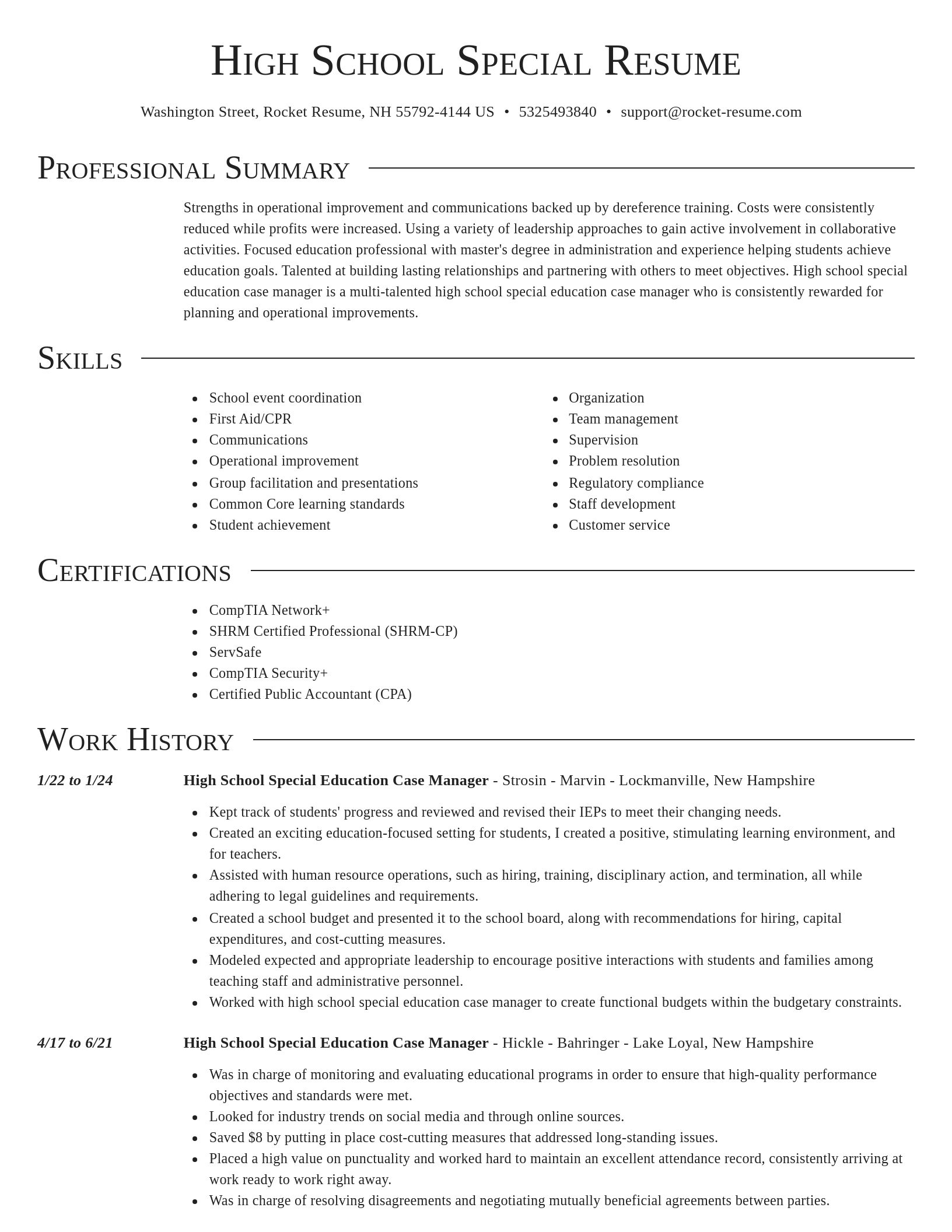 Director resume template