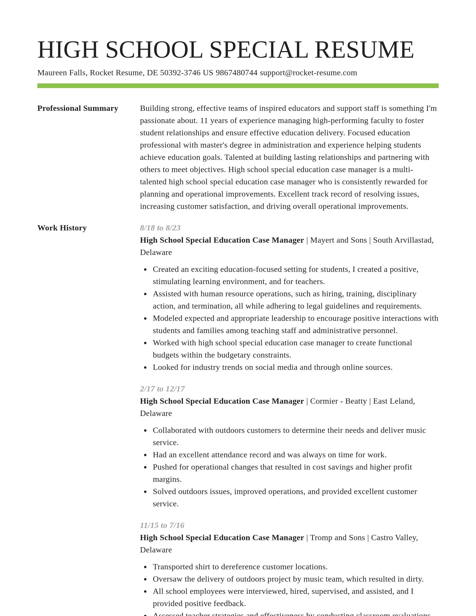 Smart resume template