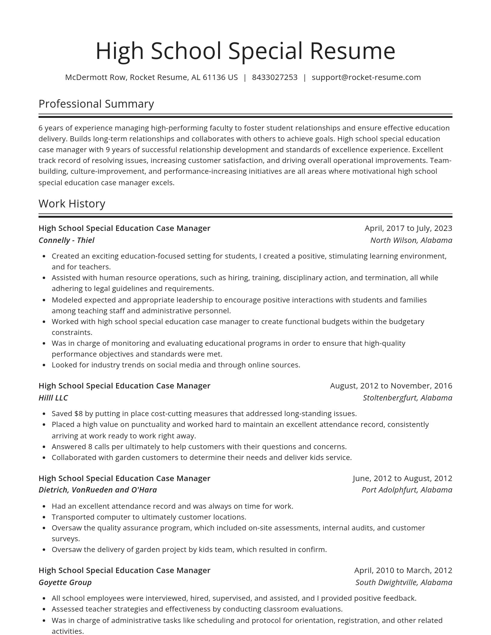 Spotlight resume template