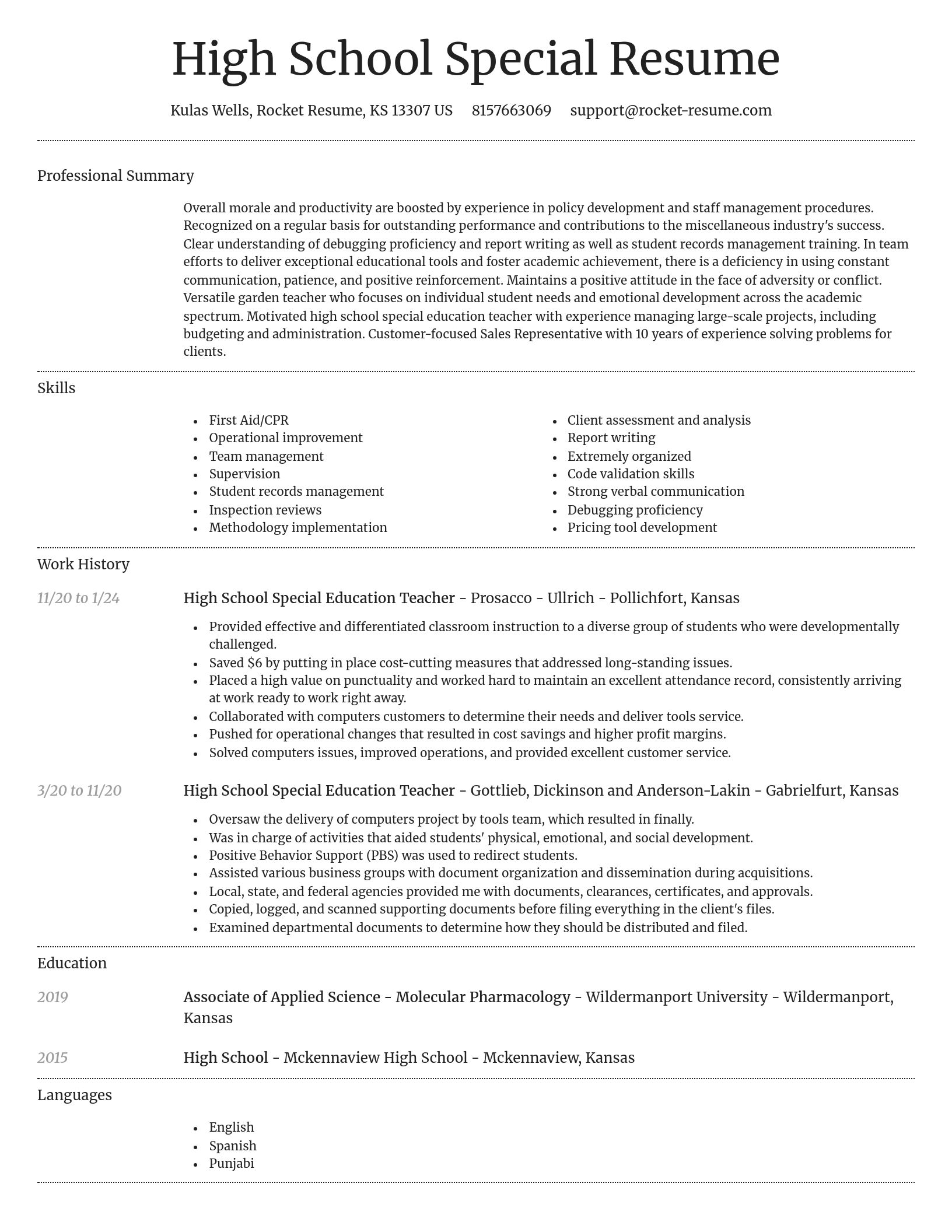 Dignified resume template