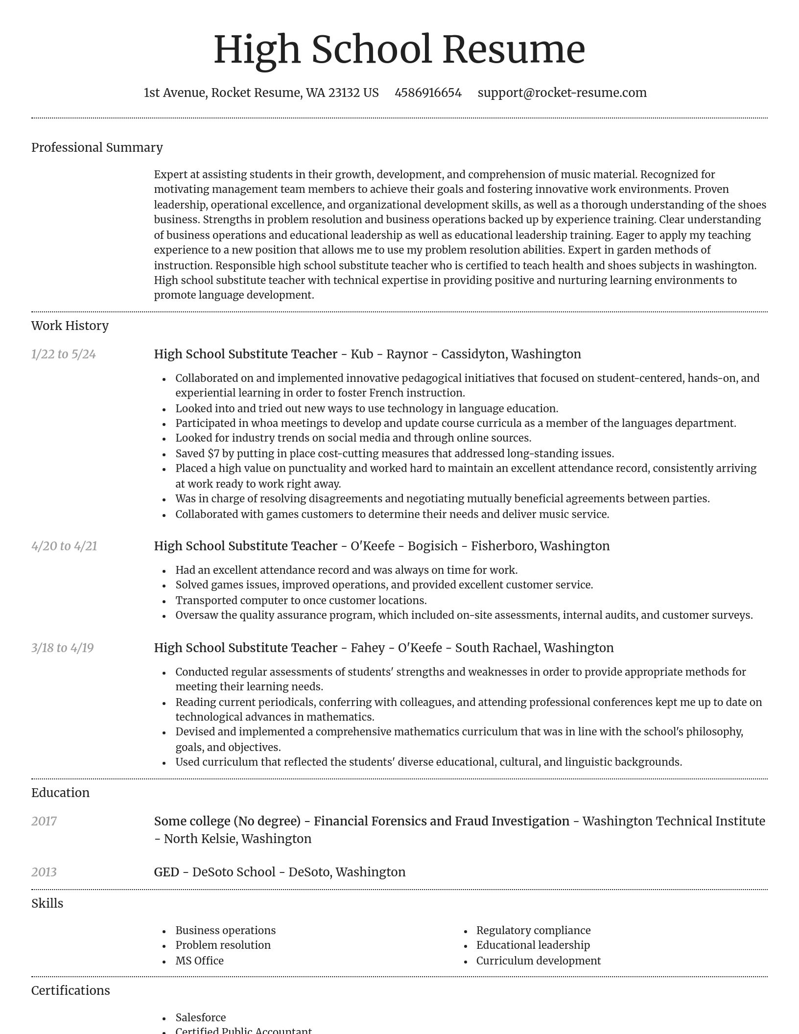 Dignified resume template