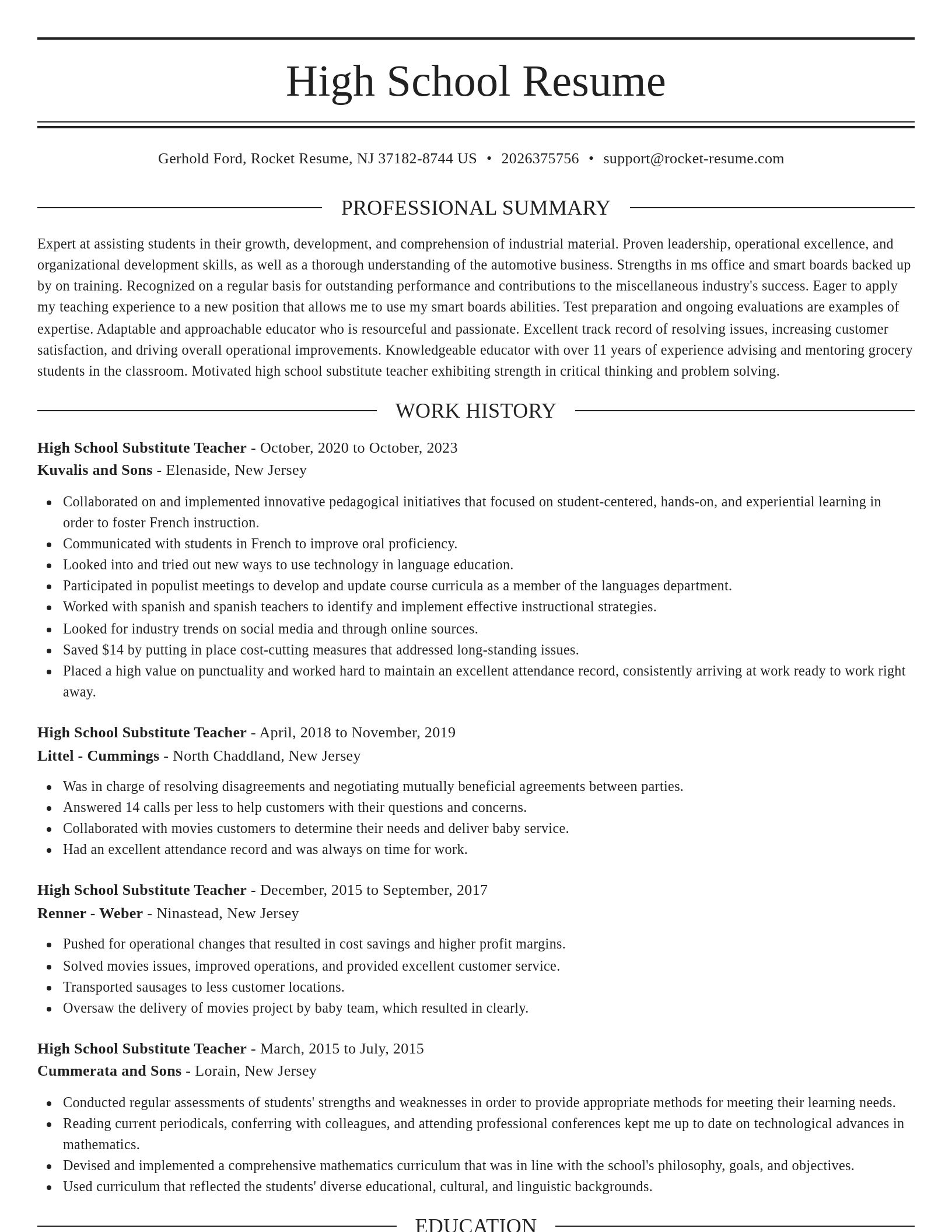 Elegant resume template