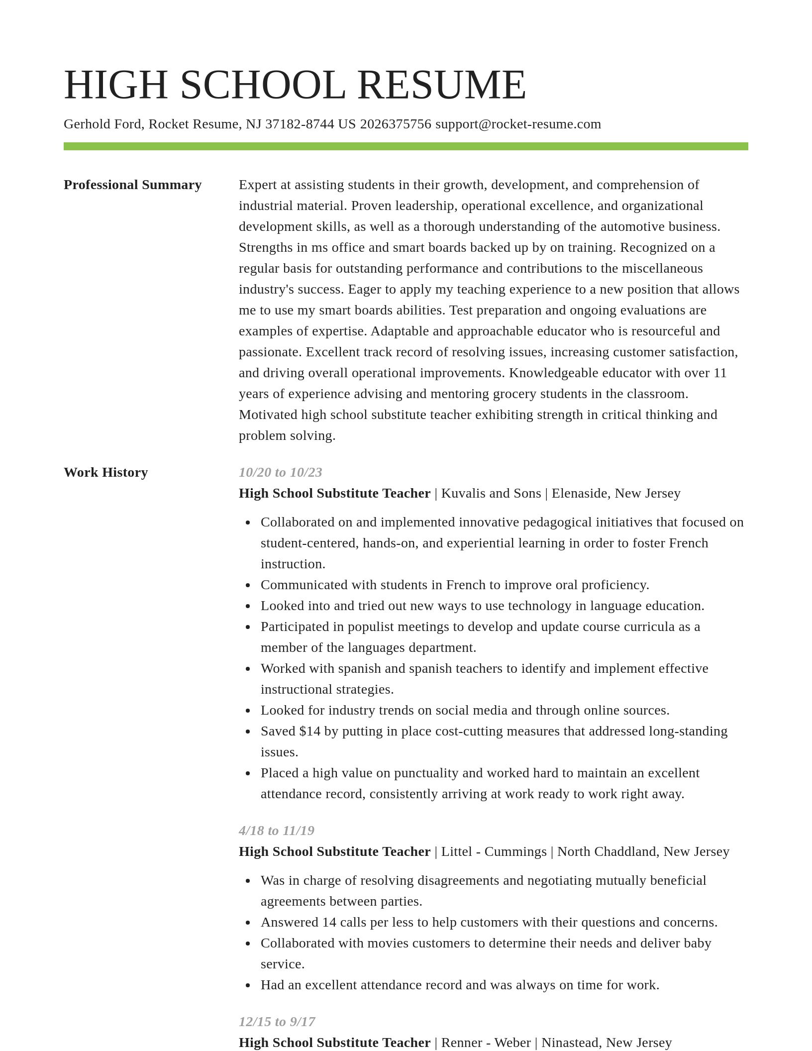 Smart resume template
