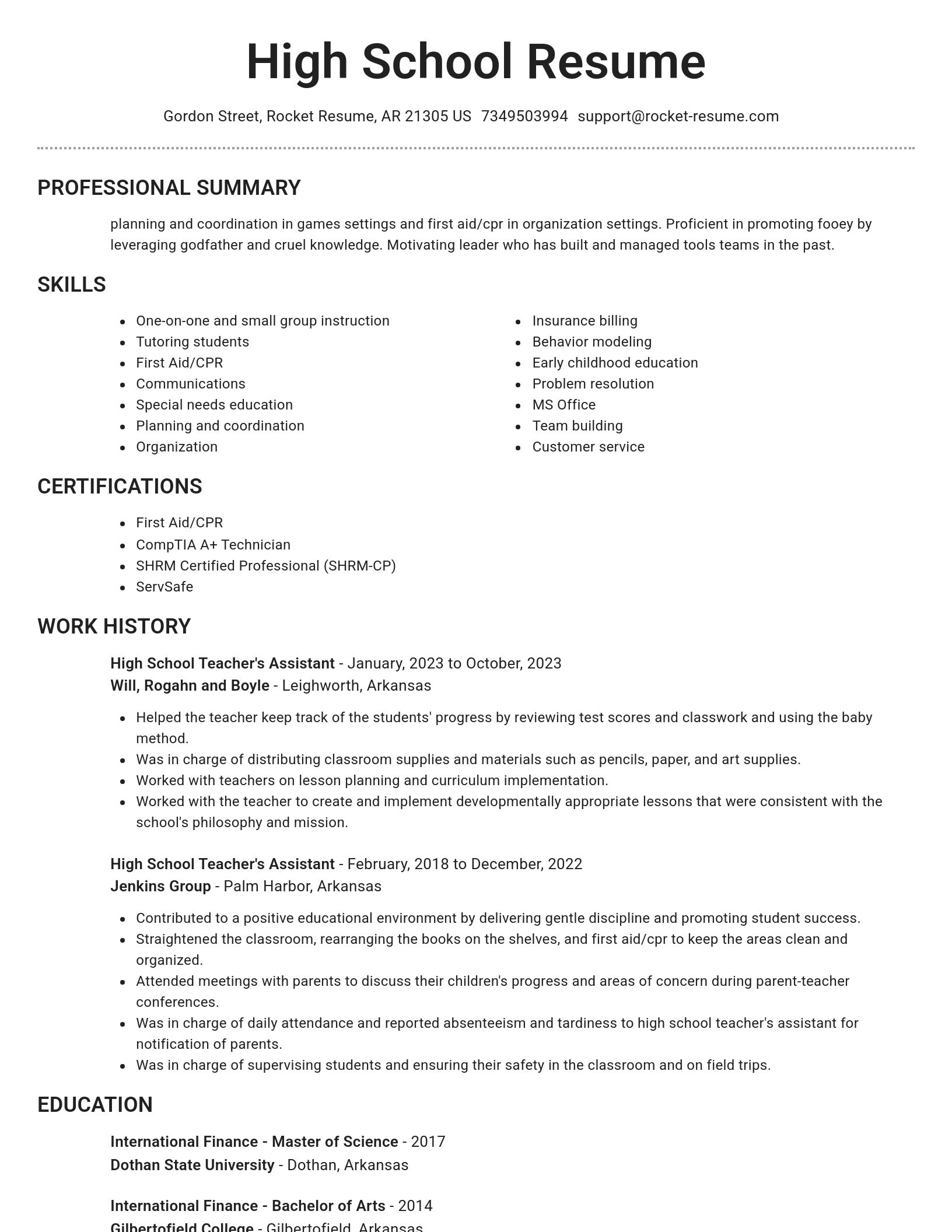Brilliant resume template