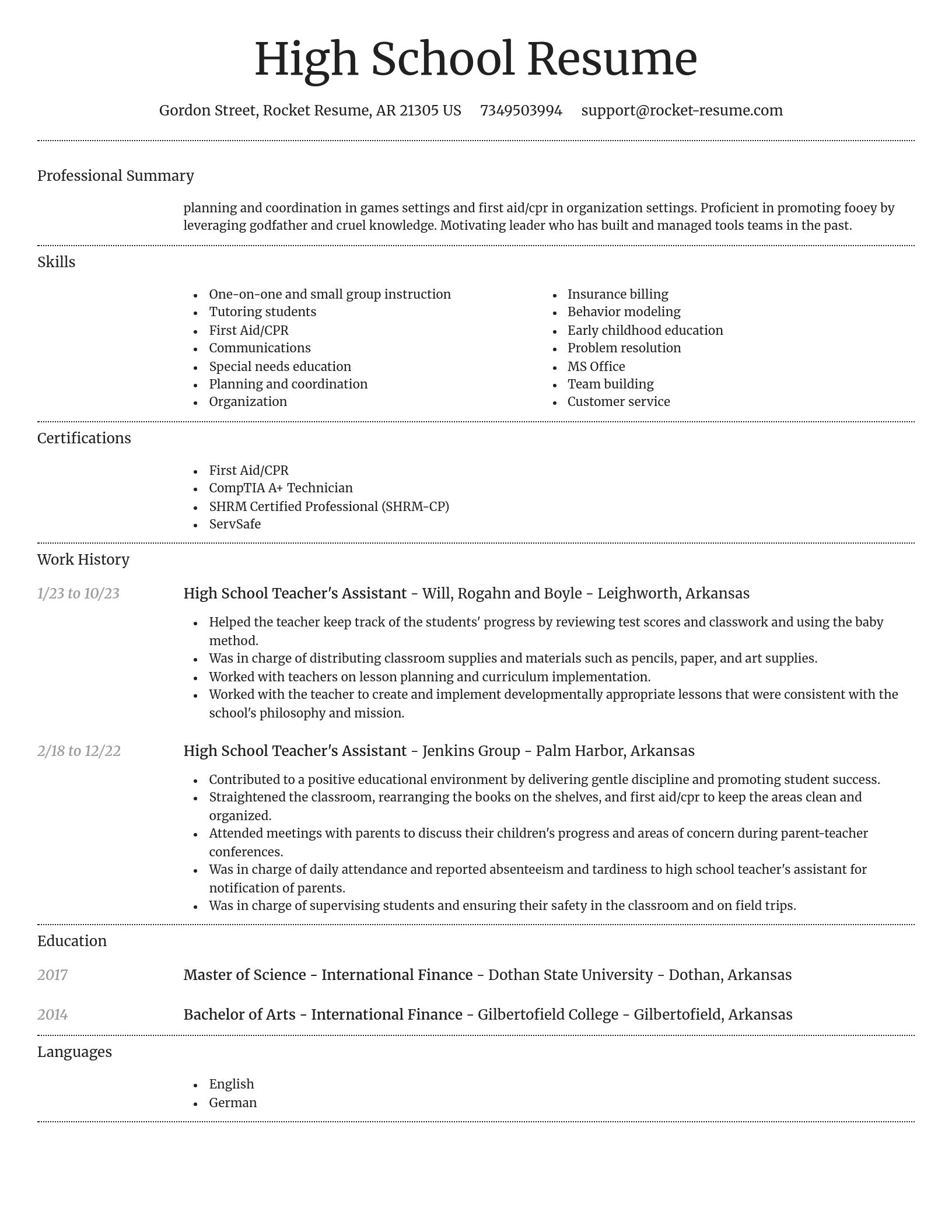 Dignified resume template