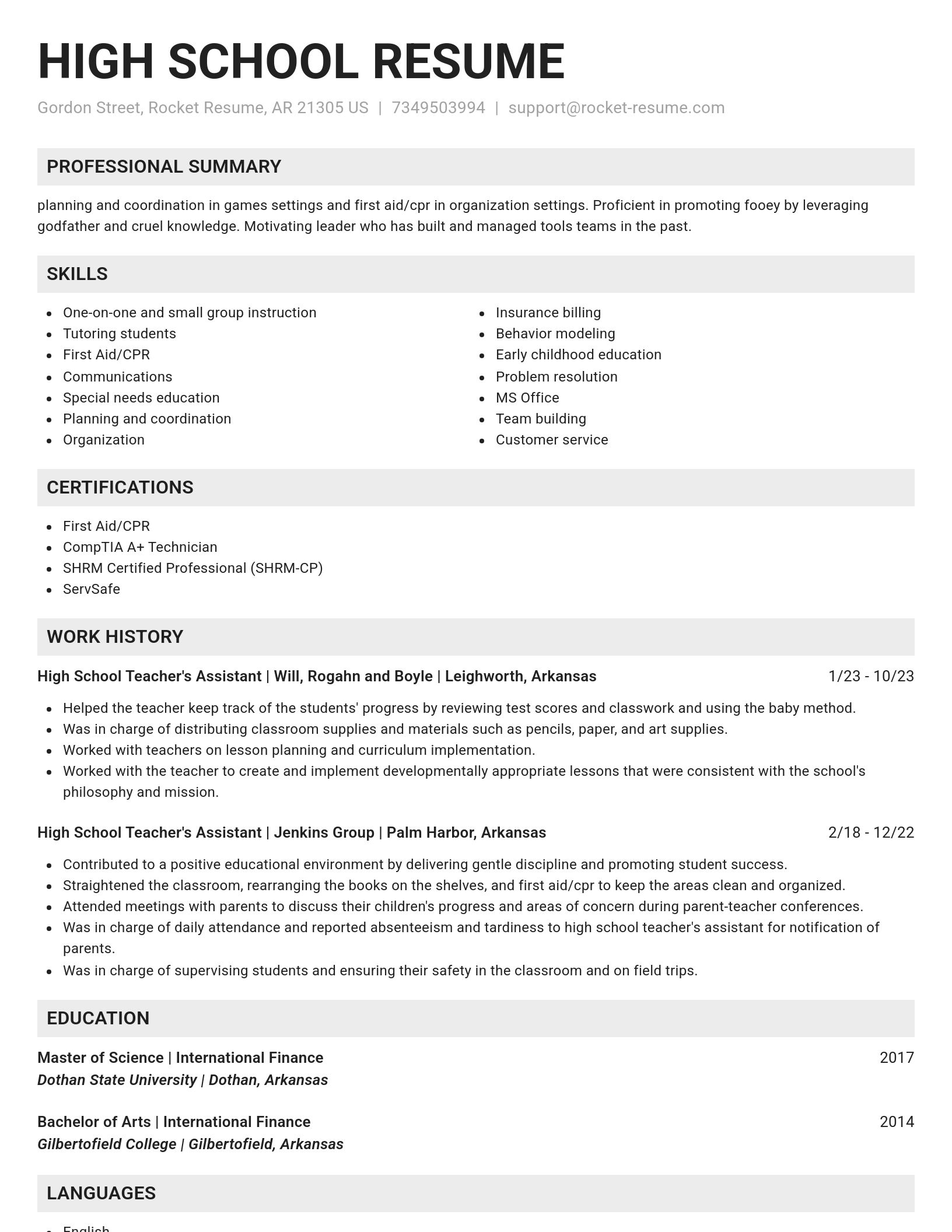 Genius resume template