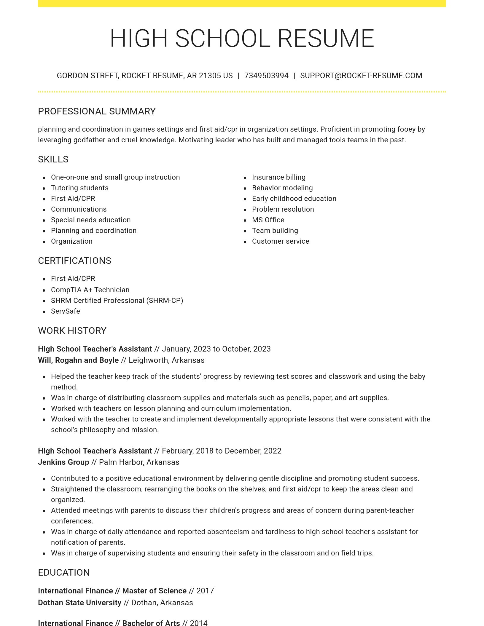 Grand resume template