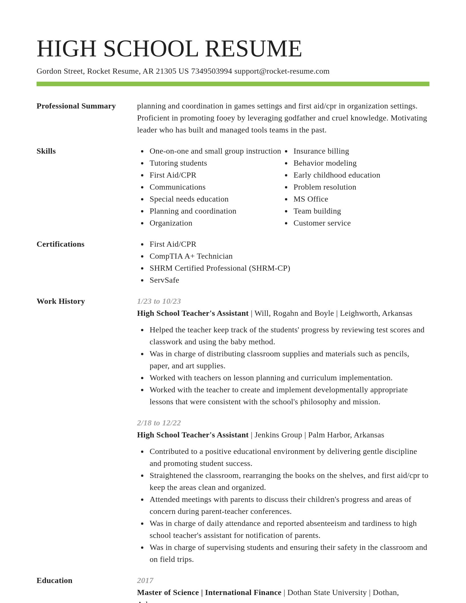 Smart resume template