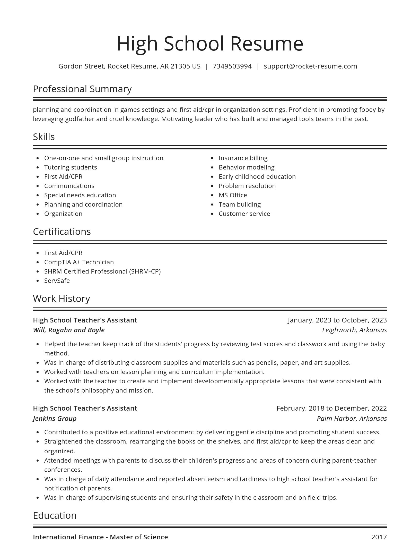 Spotlight resume template