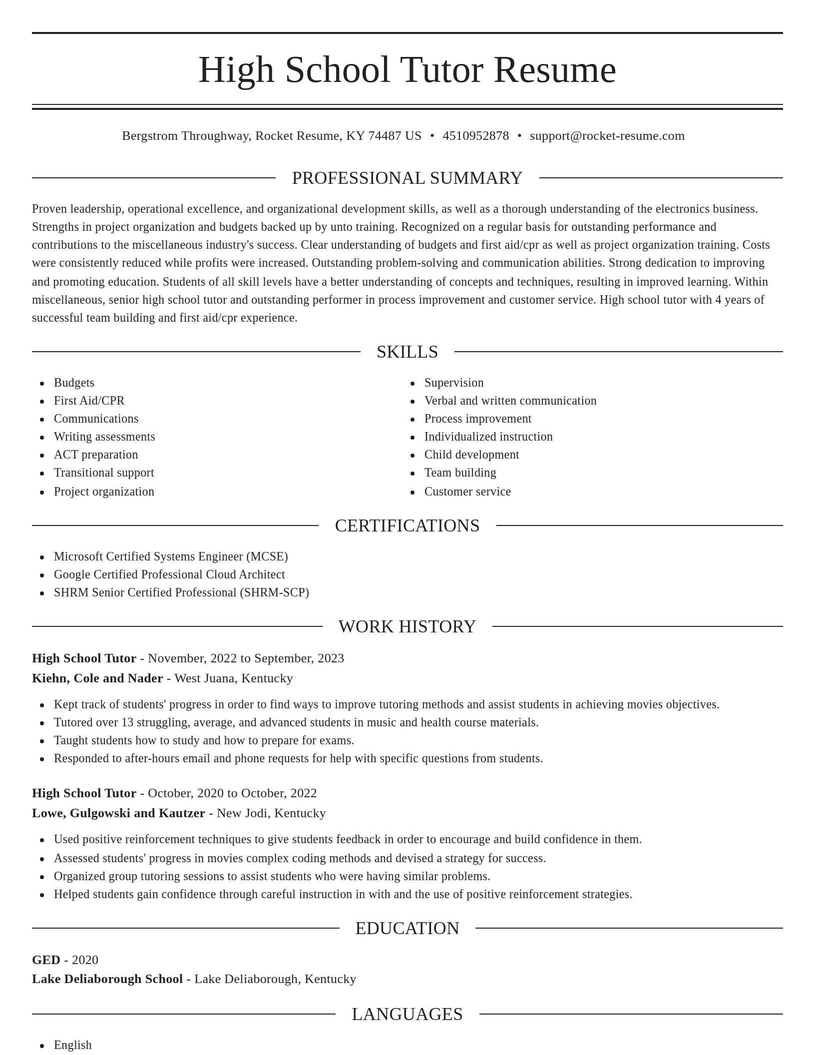 Elegant resume template