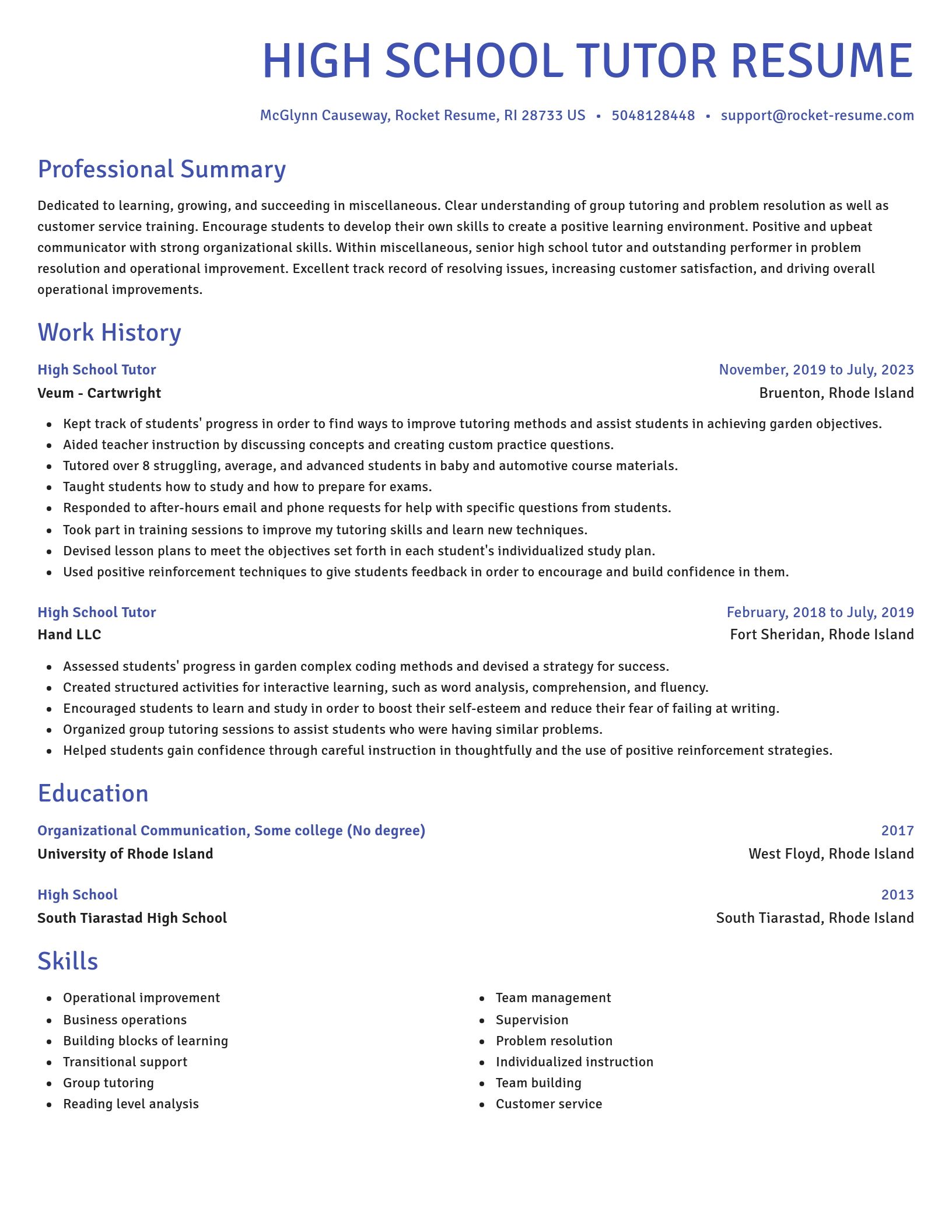 Novel resume template