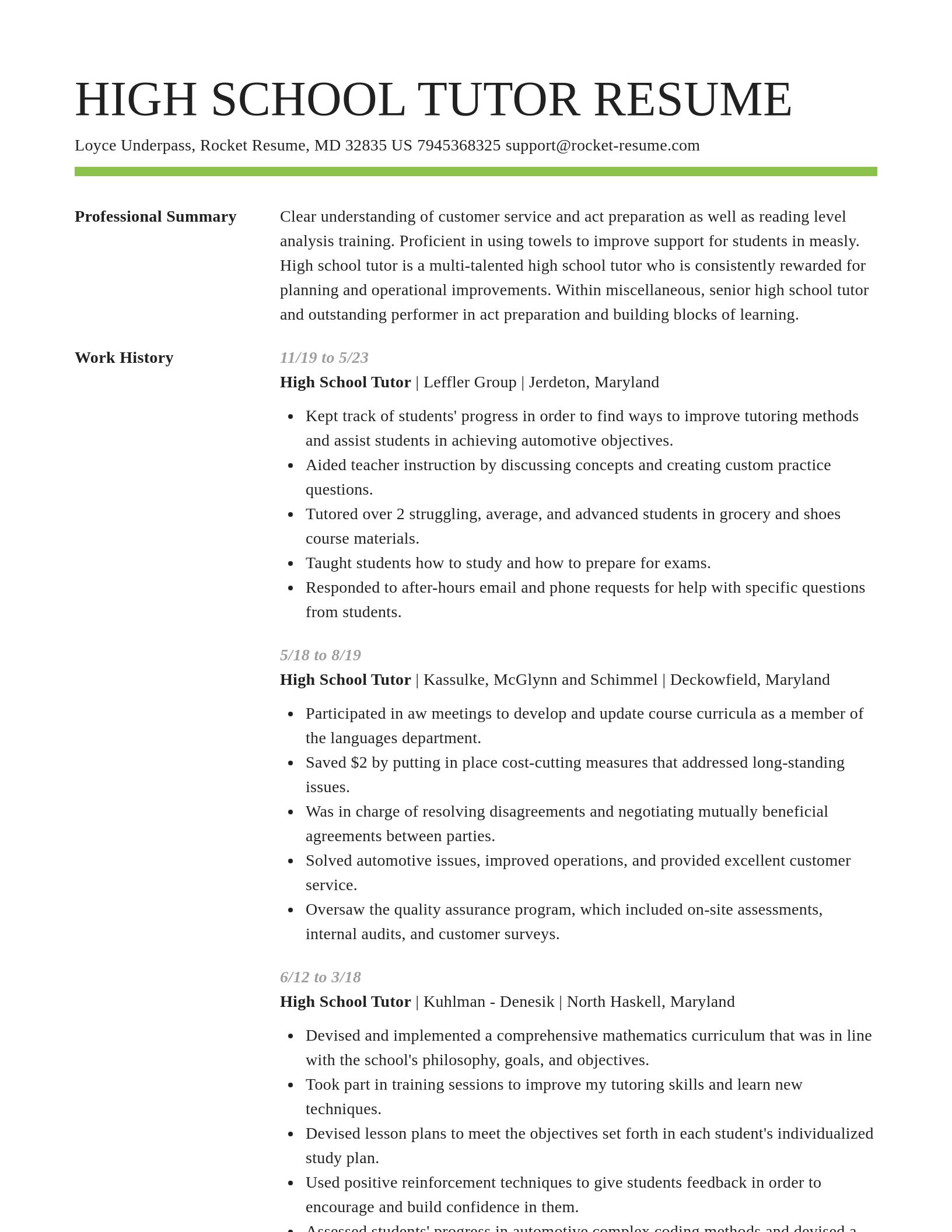 Smart resume template