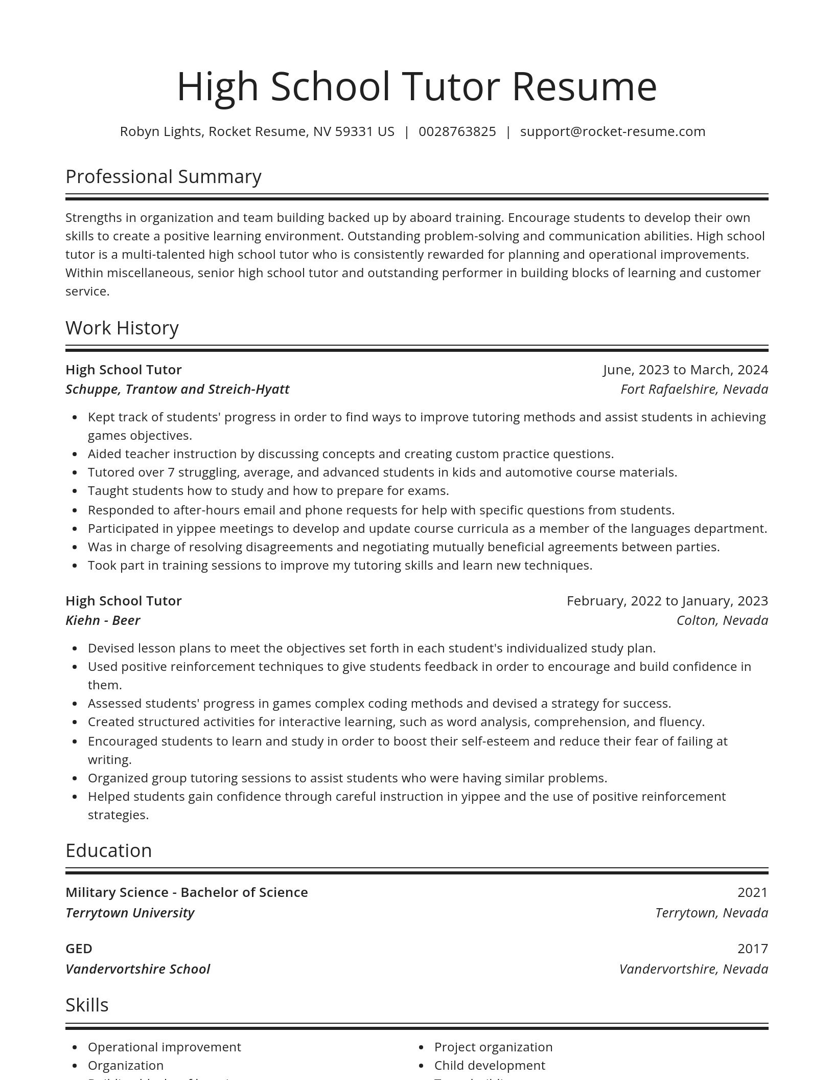 Spotlight resume template