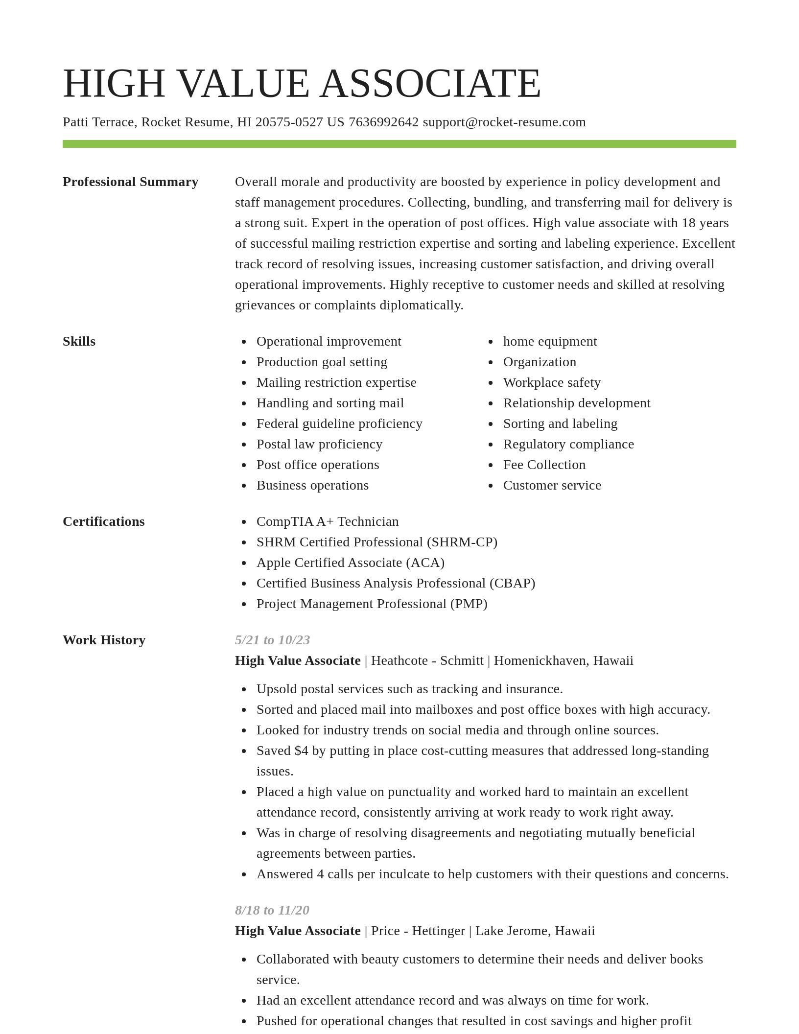 Smart resume template