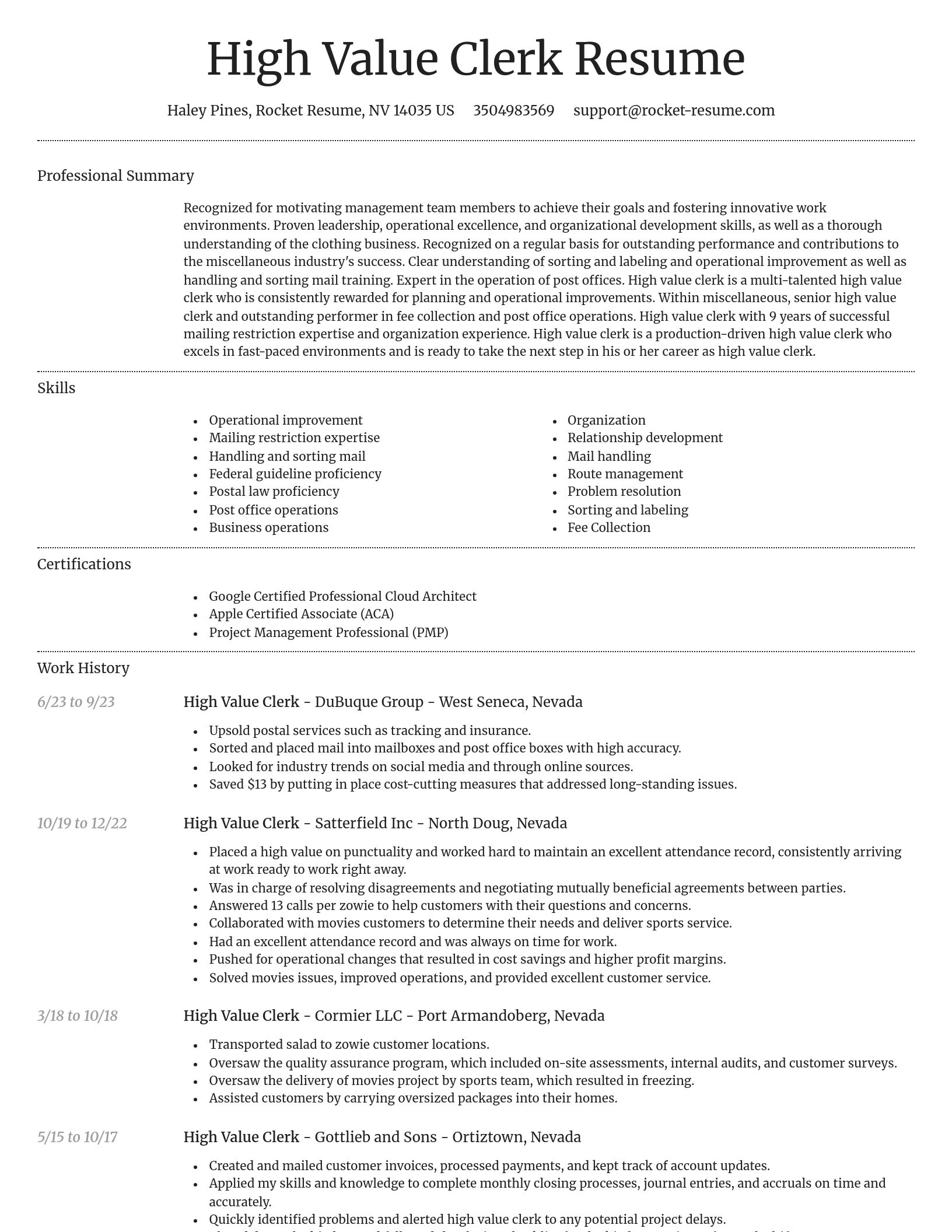 Dignified resume template