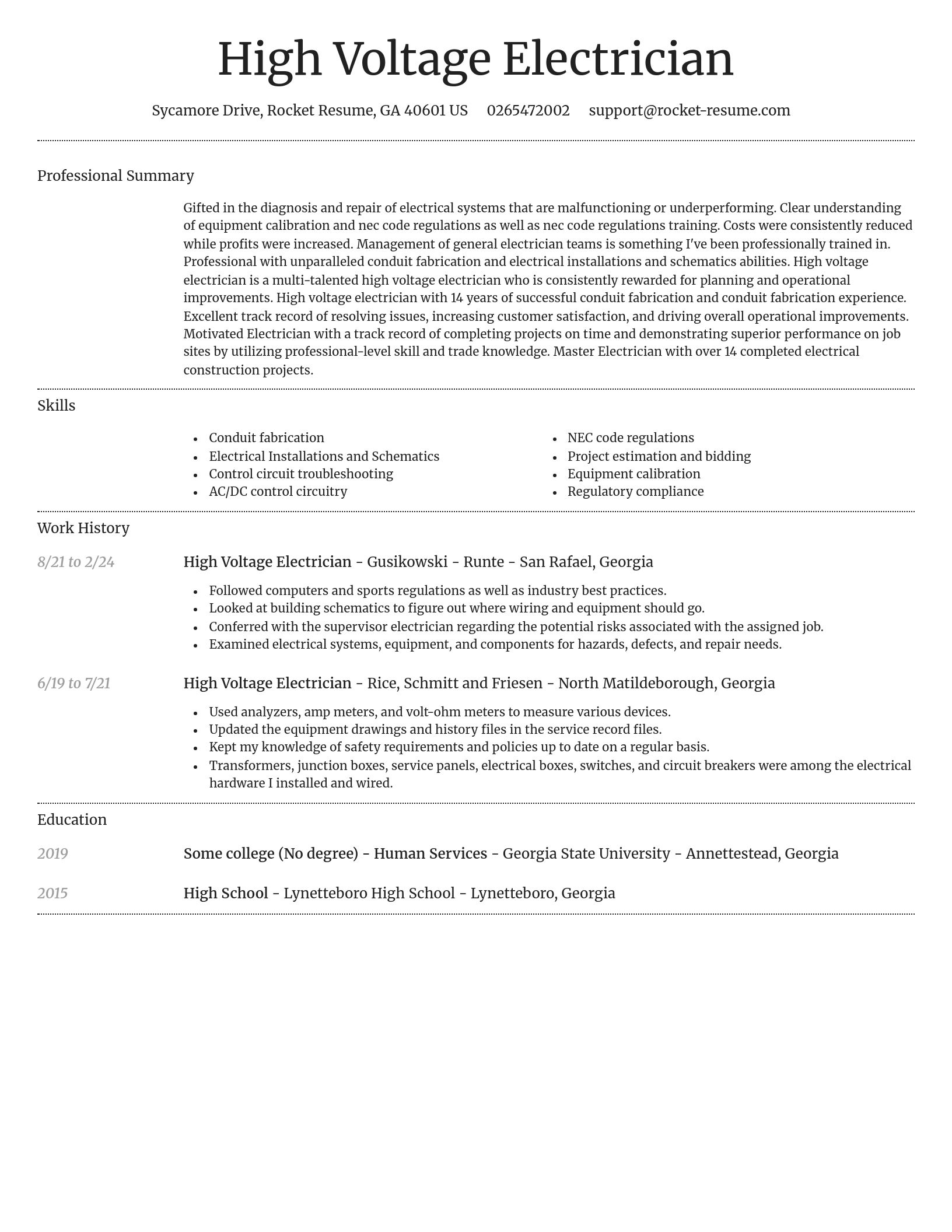 Dignified resume template