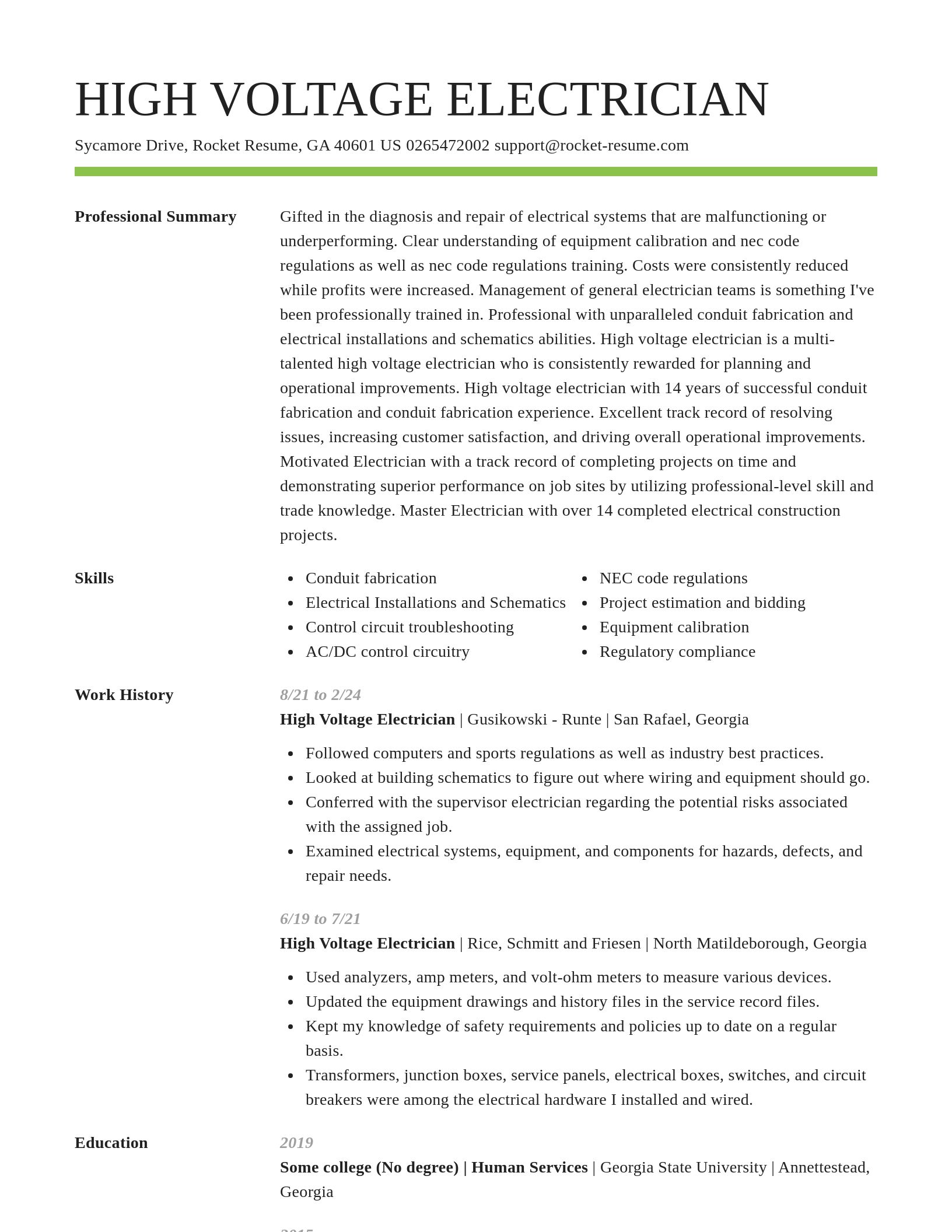 Smart resume template