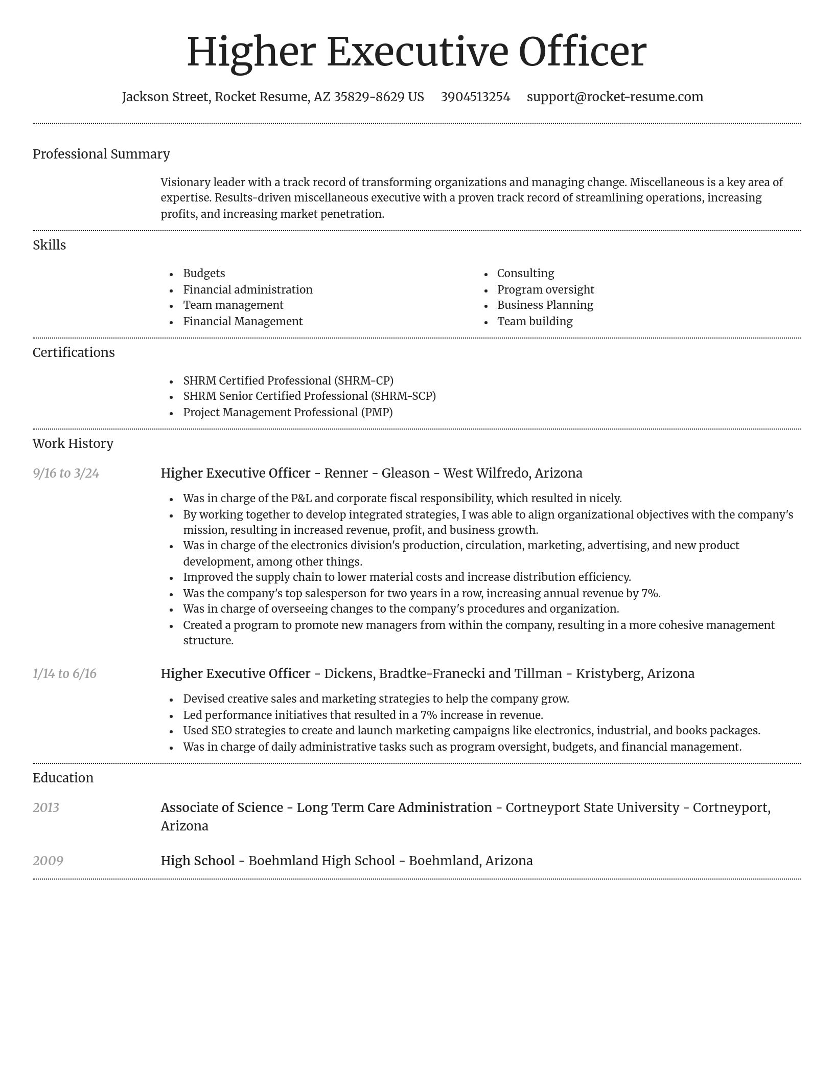Dignified resume template