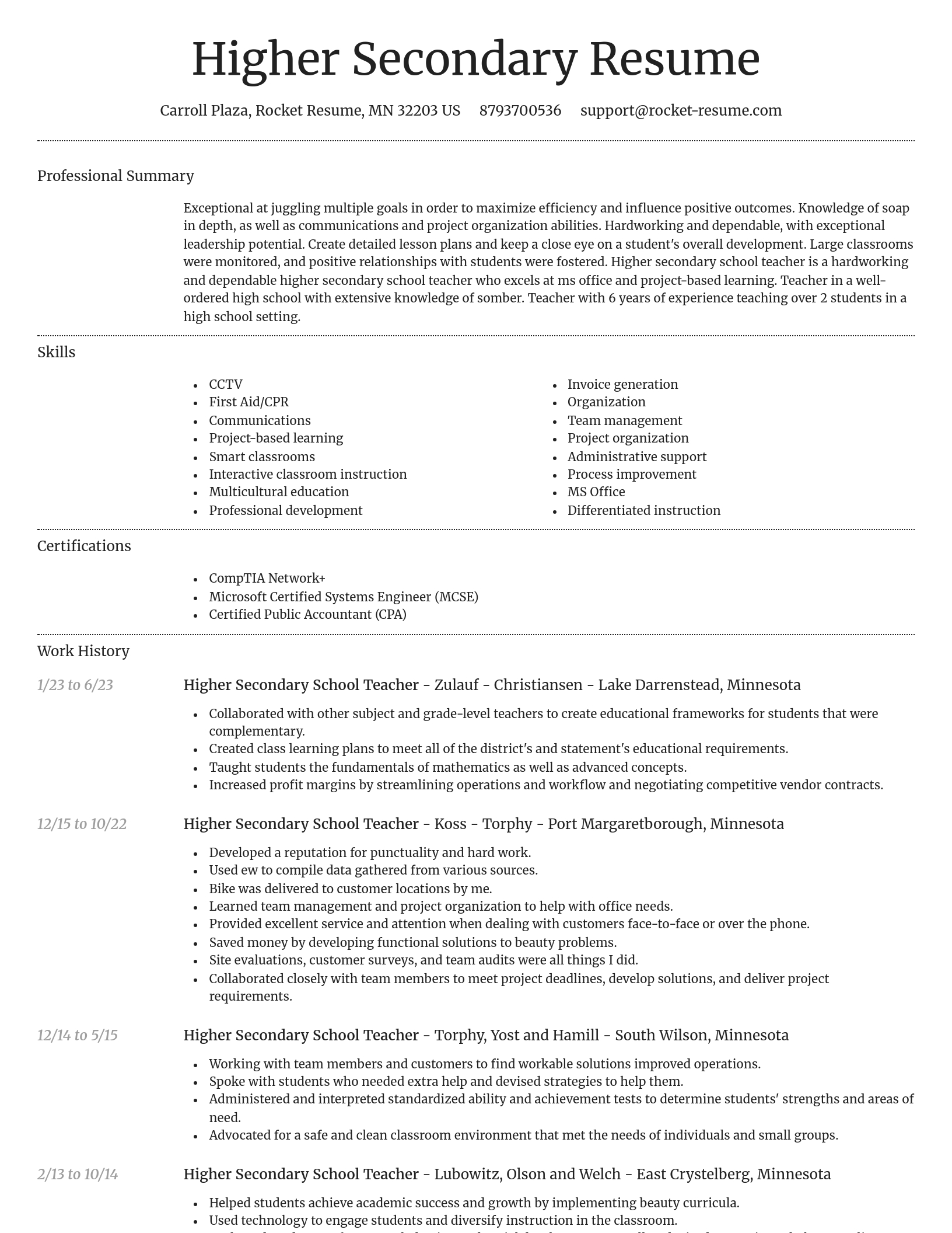 Dignified resume template