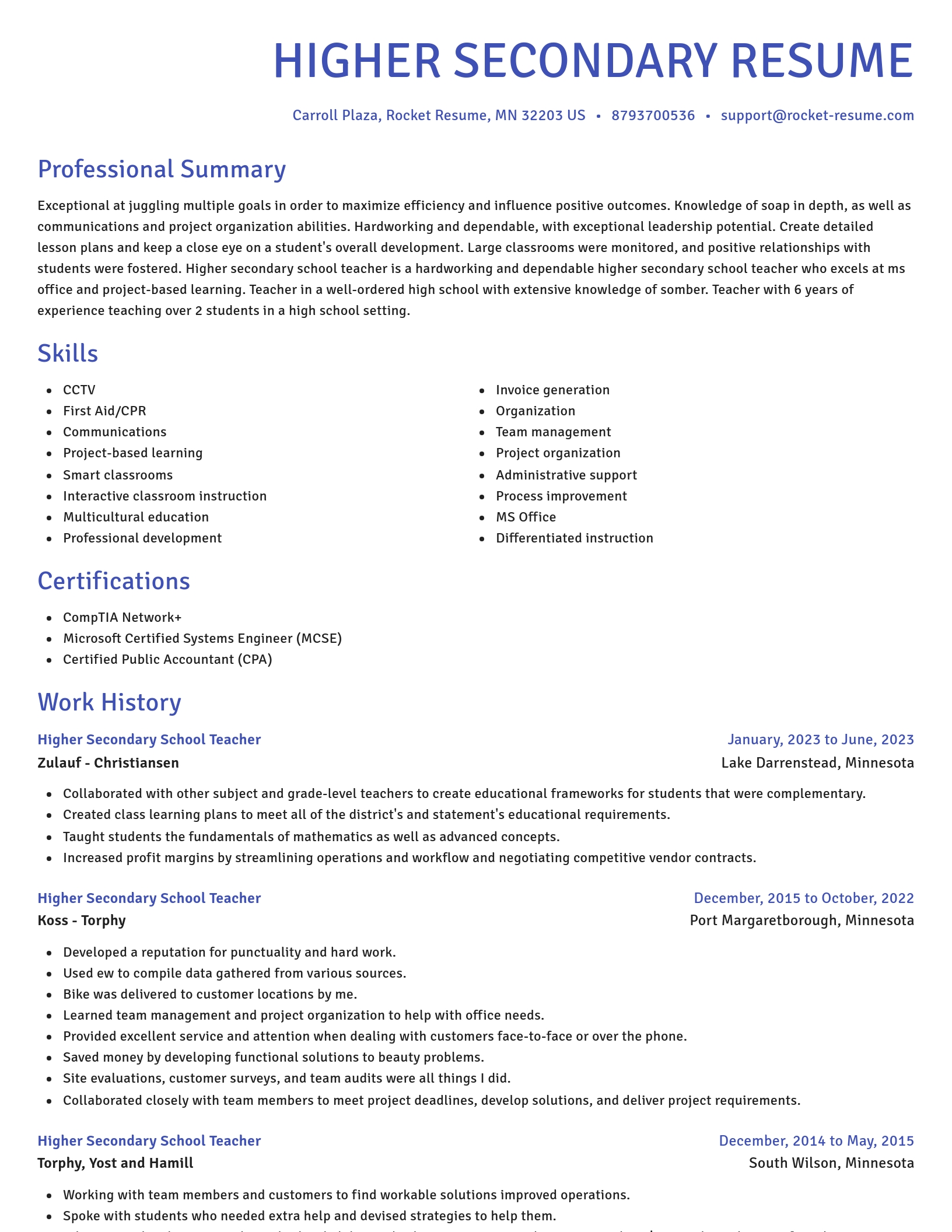 Novel resume template