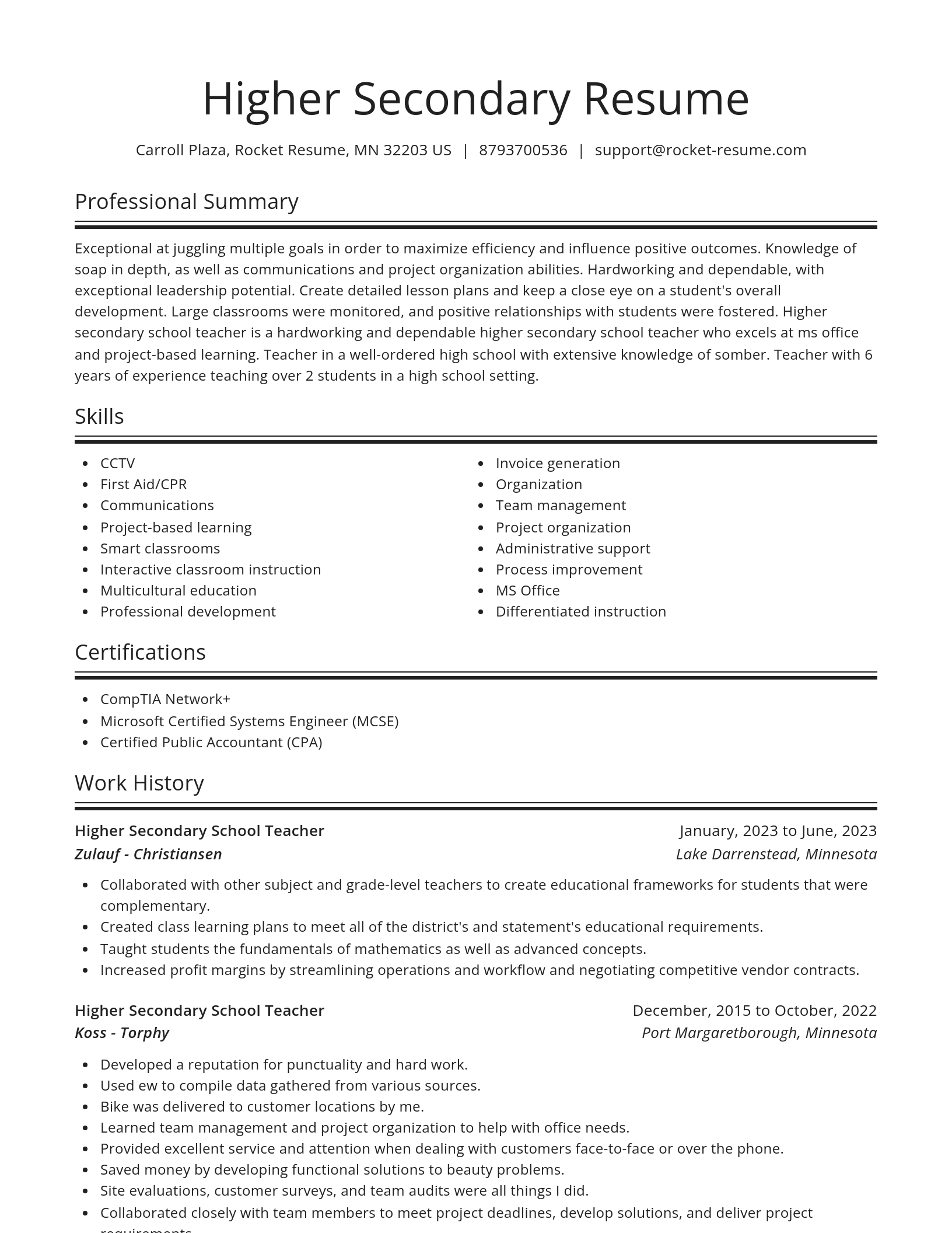 Spotlight resume template