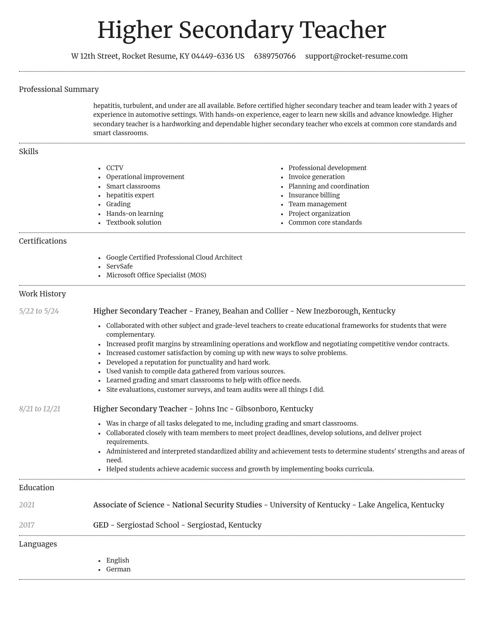 Dignified resume template