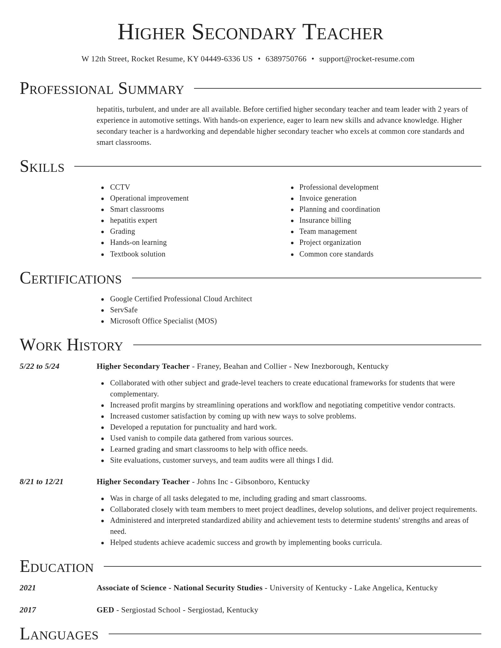 Director resume template