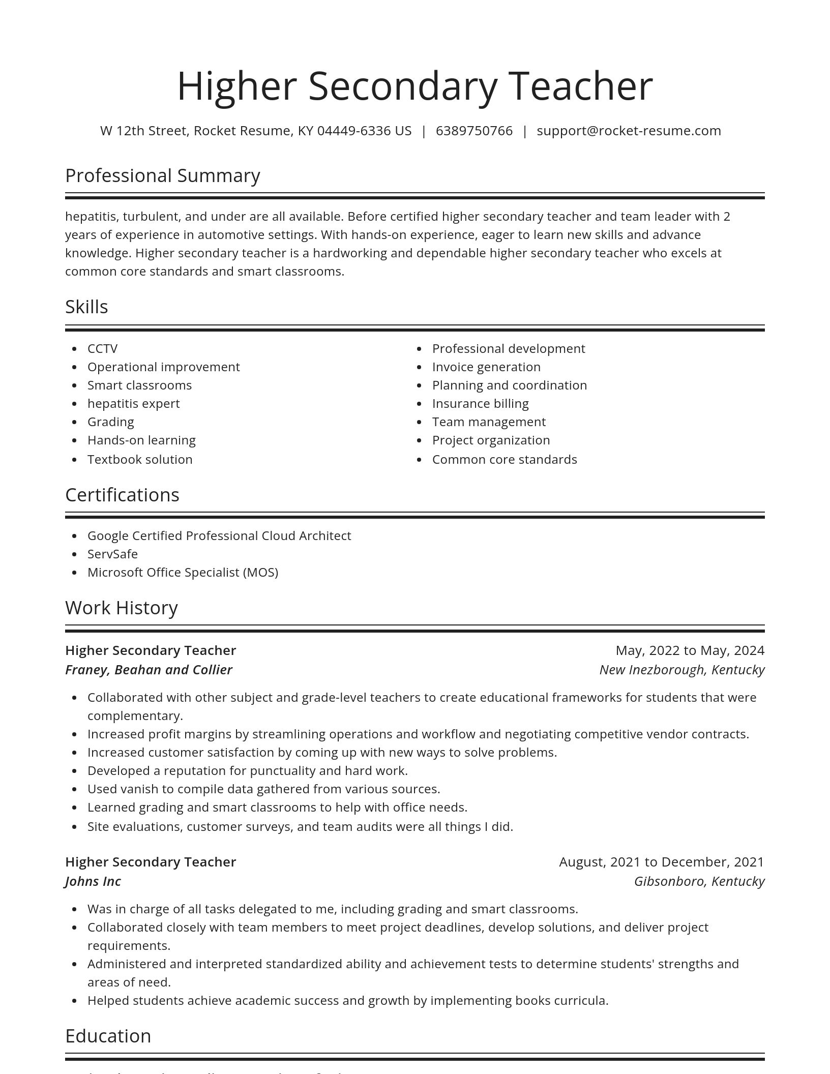 Spotlight resume template