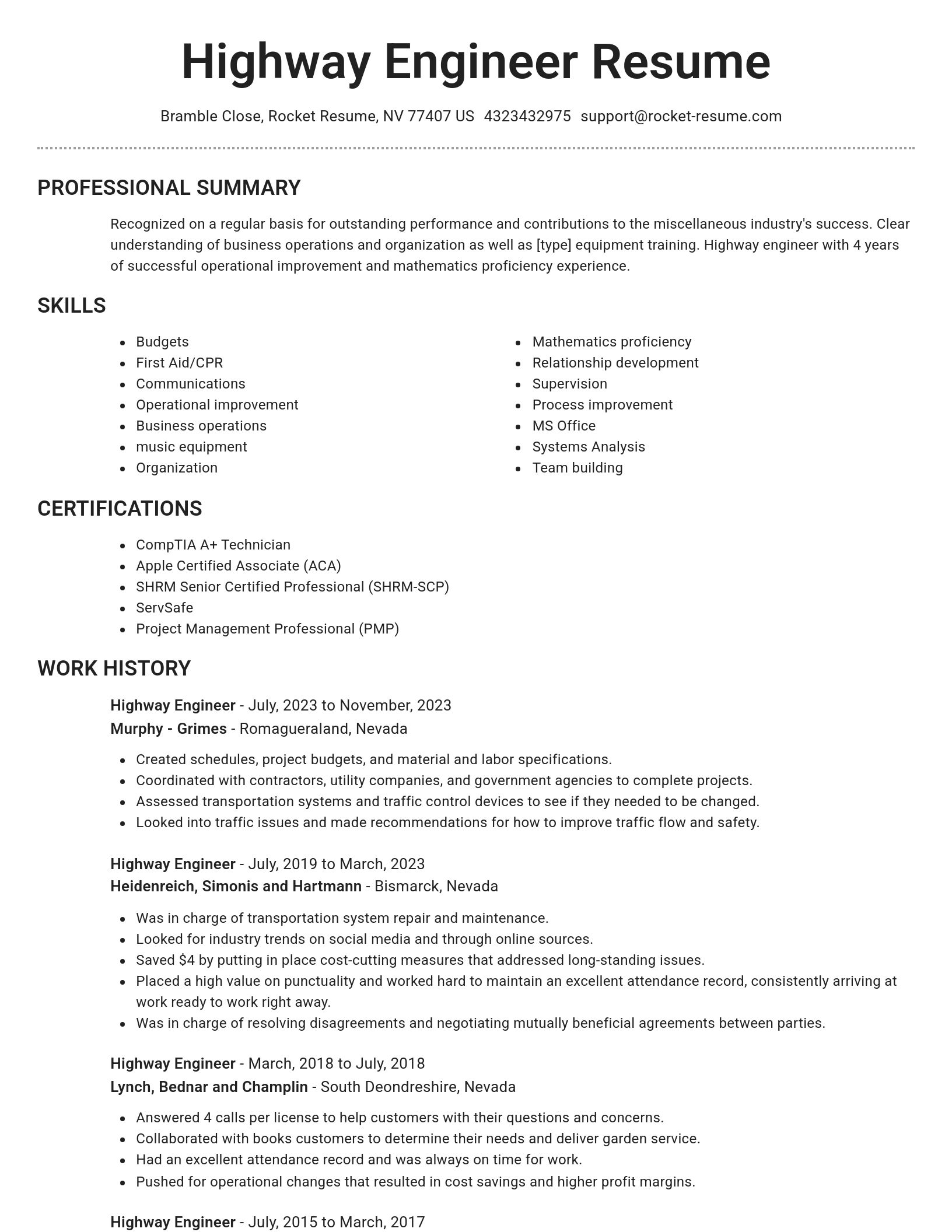 Brilliant resume template