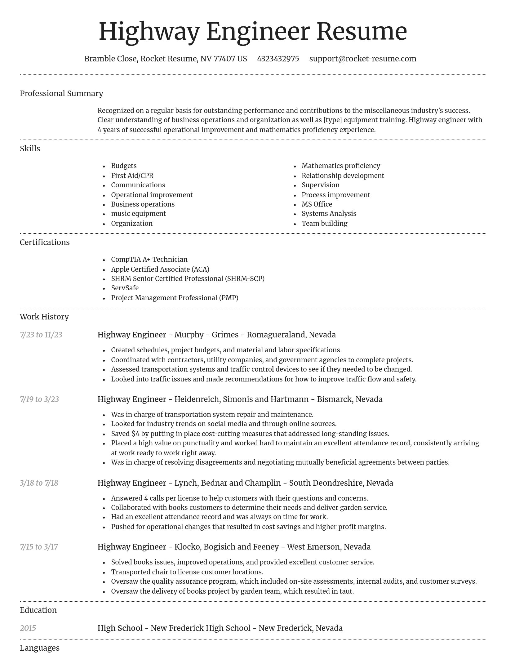 Dignified resume template
