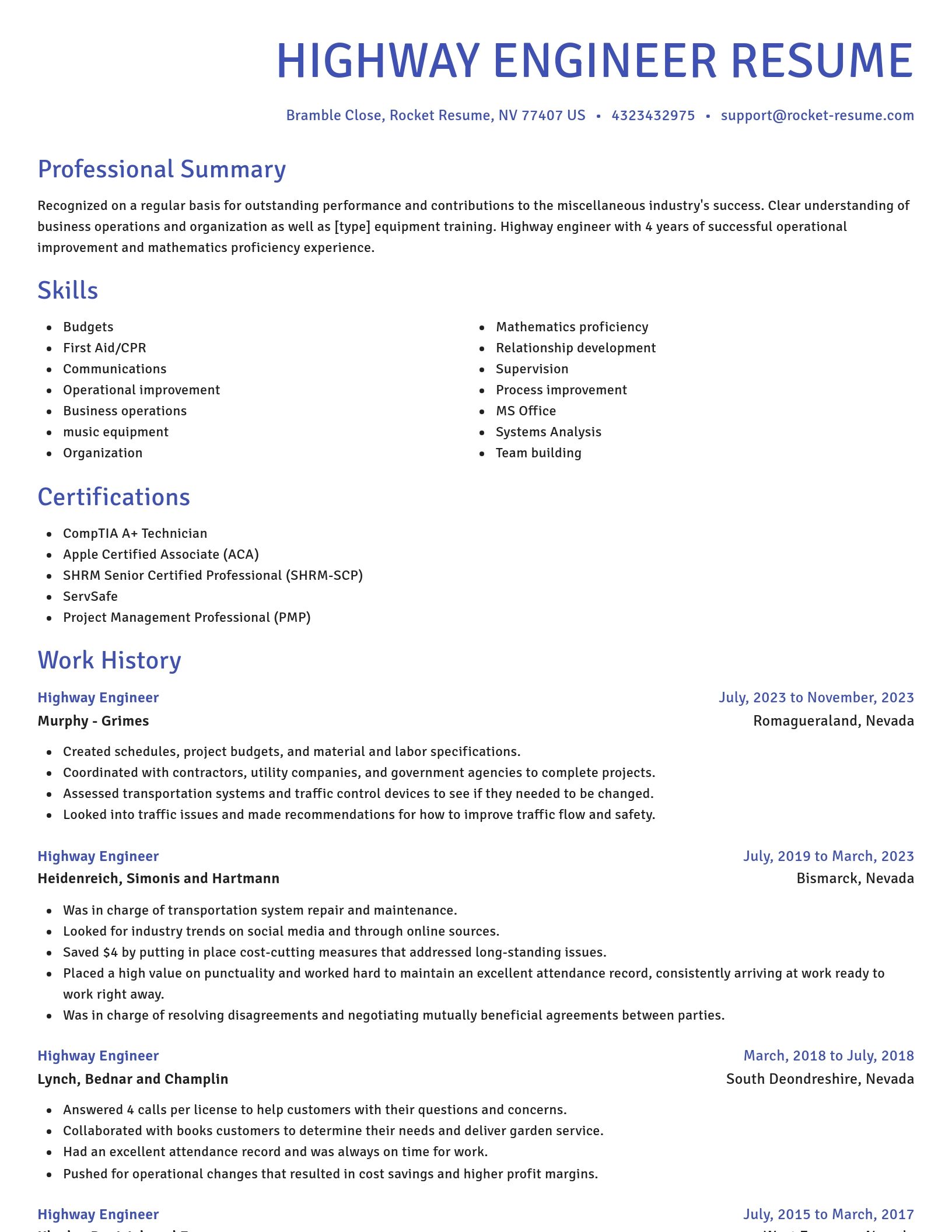 Novel resume template