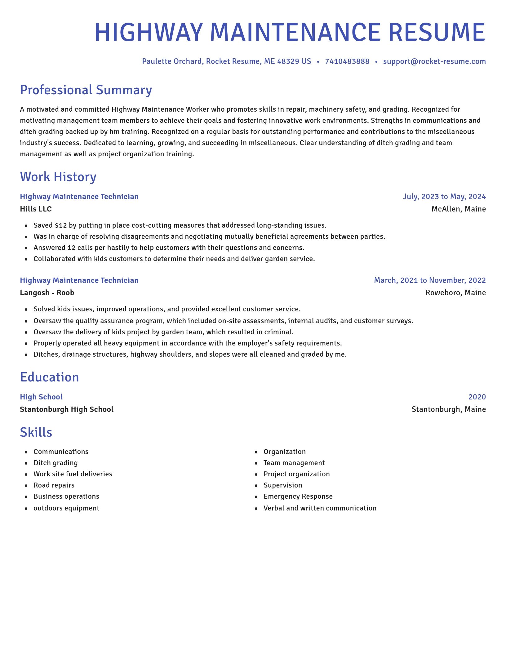 Novel resume template