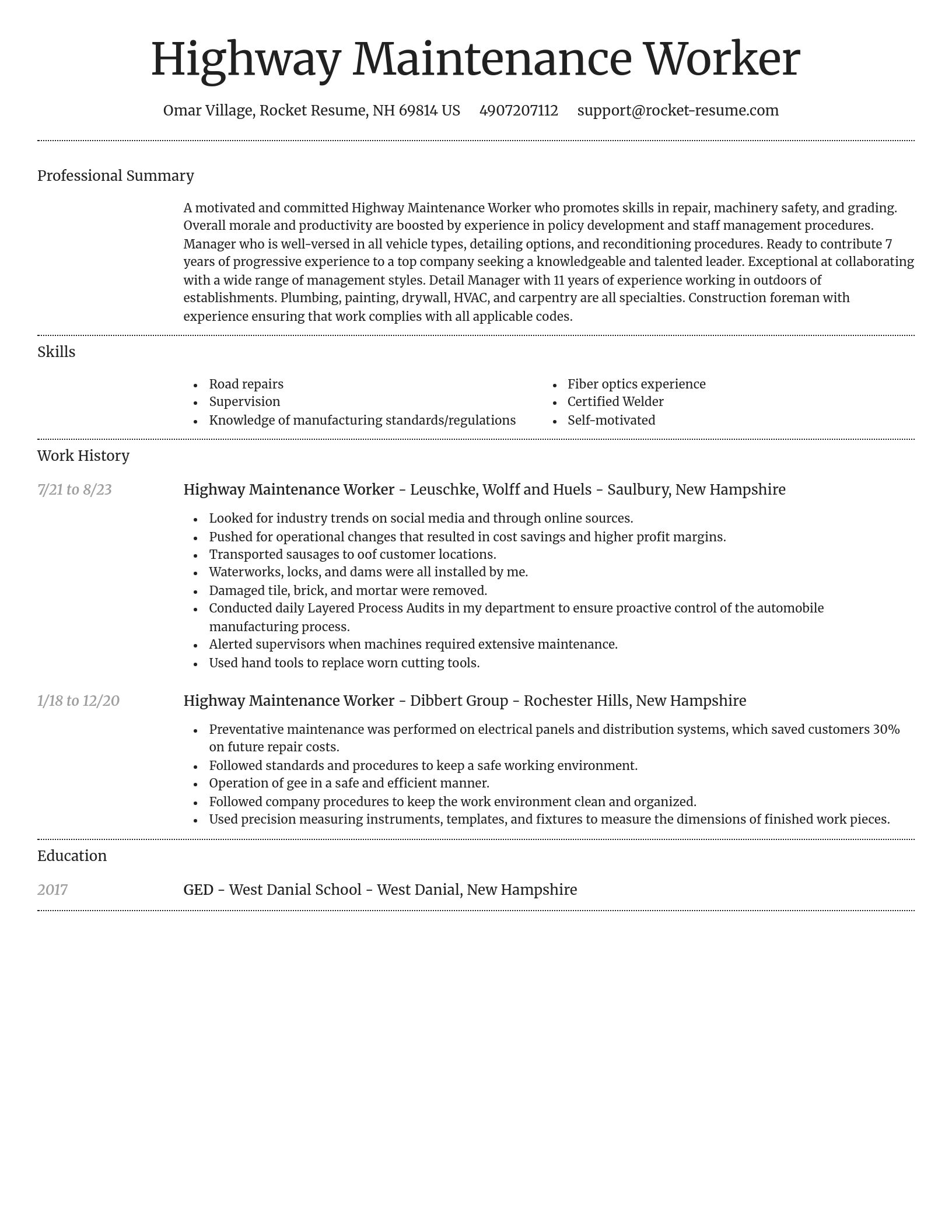 Dignified resume template