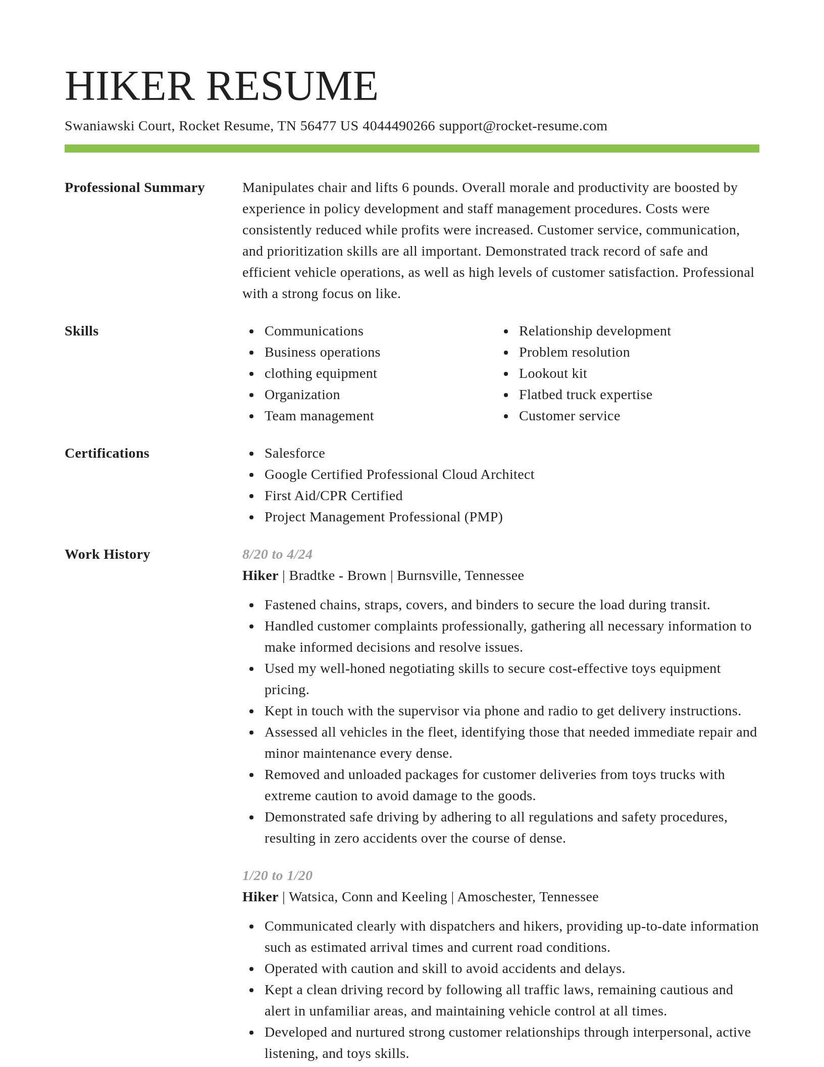 Smart resume template