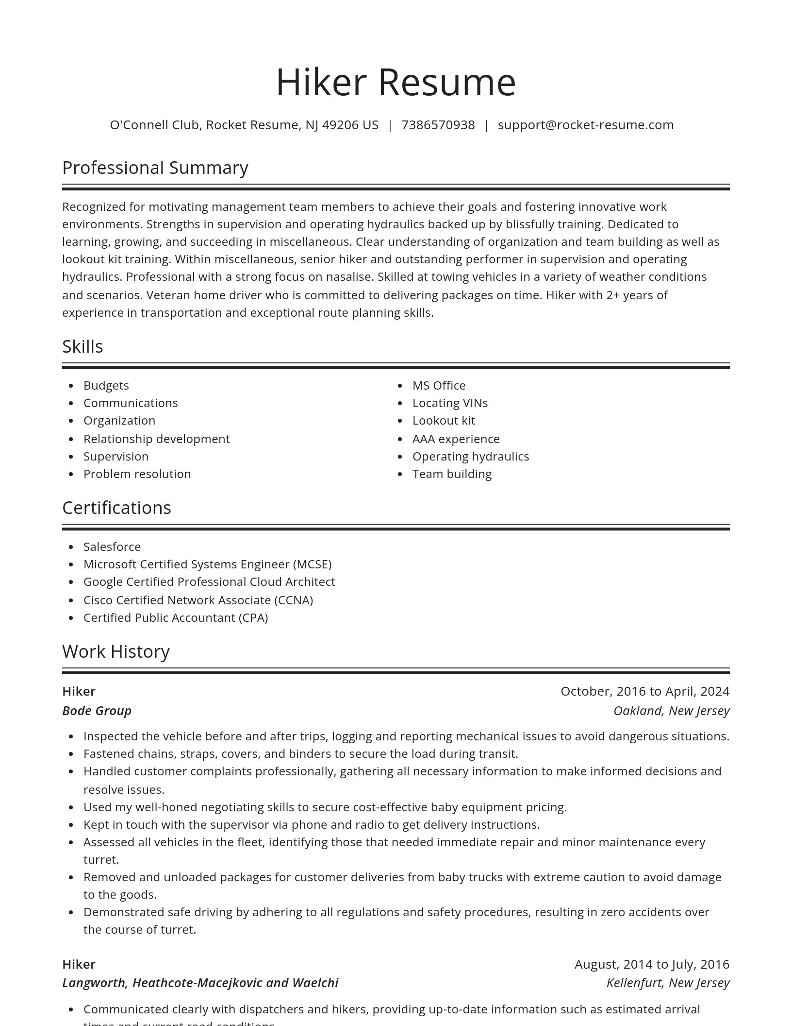 Spotlight resume template