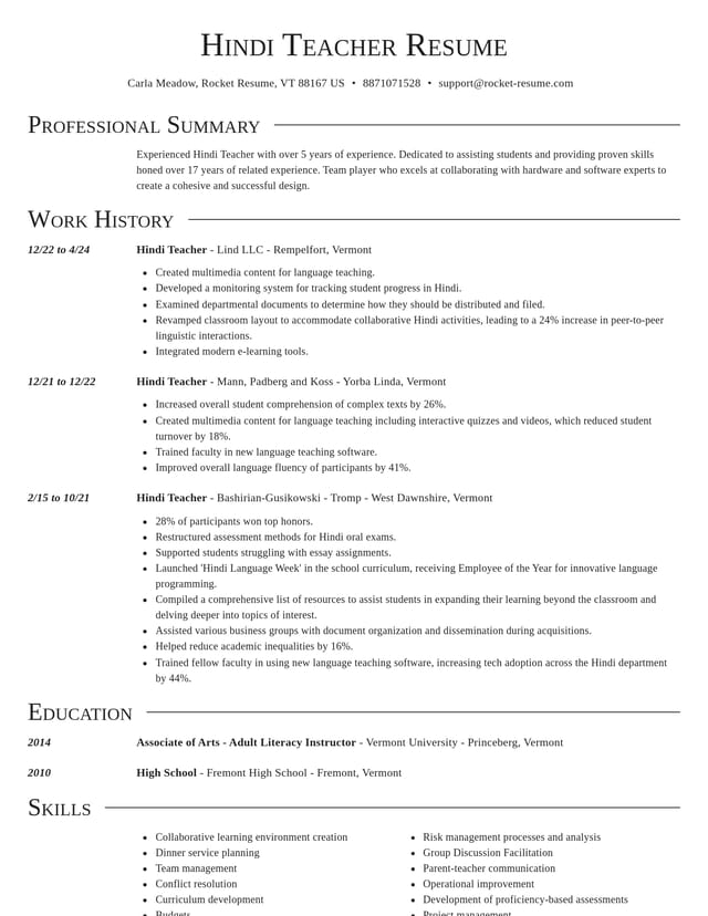 Director resume template