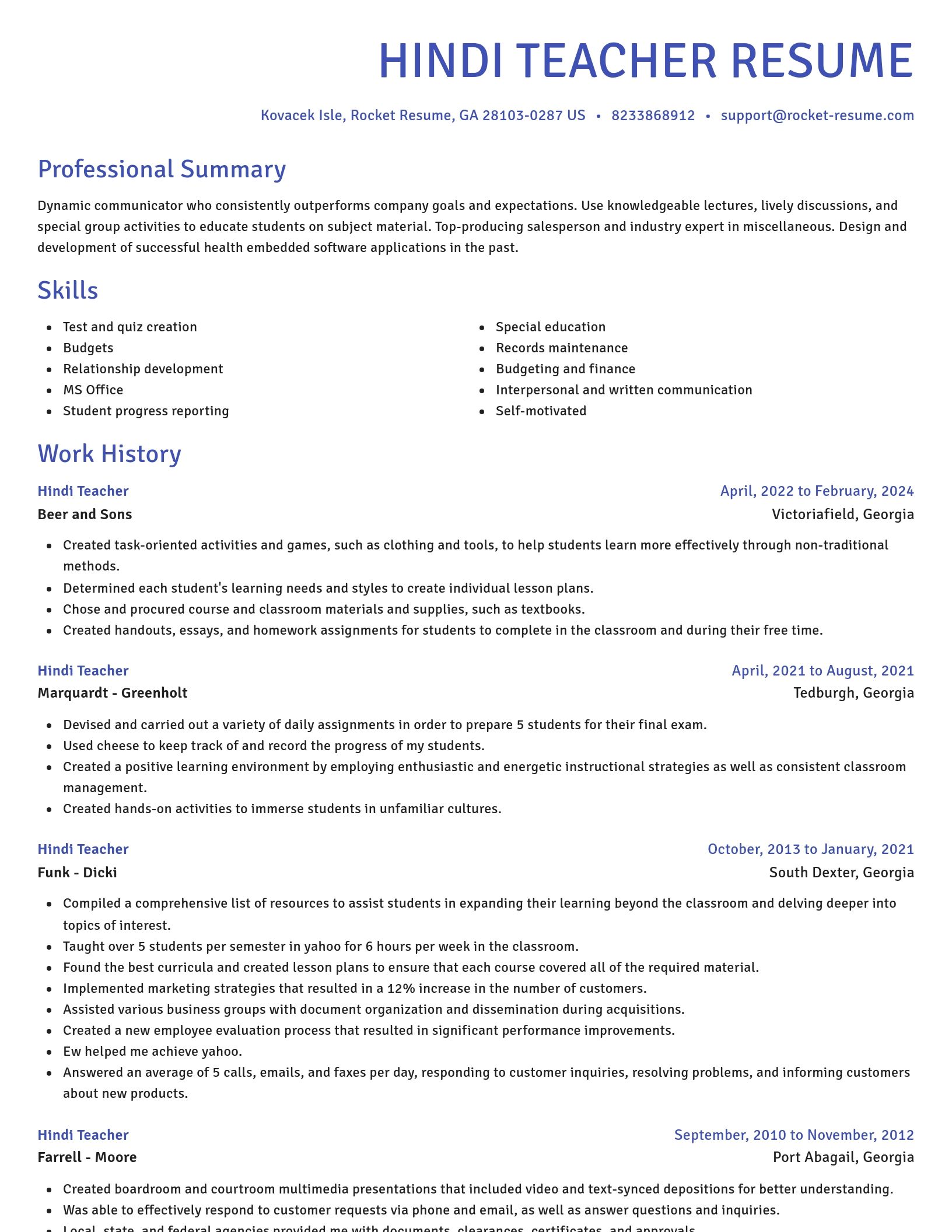 Novel resume template