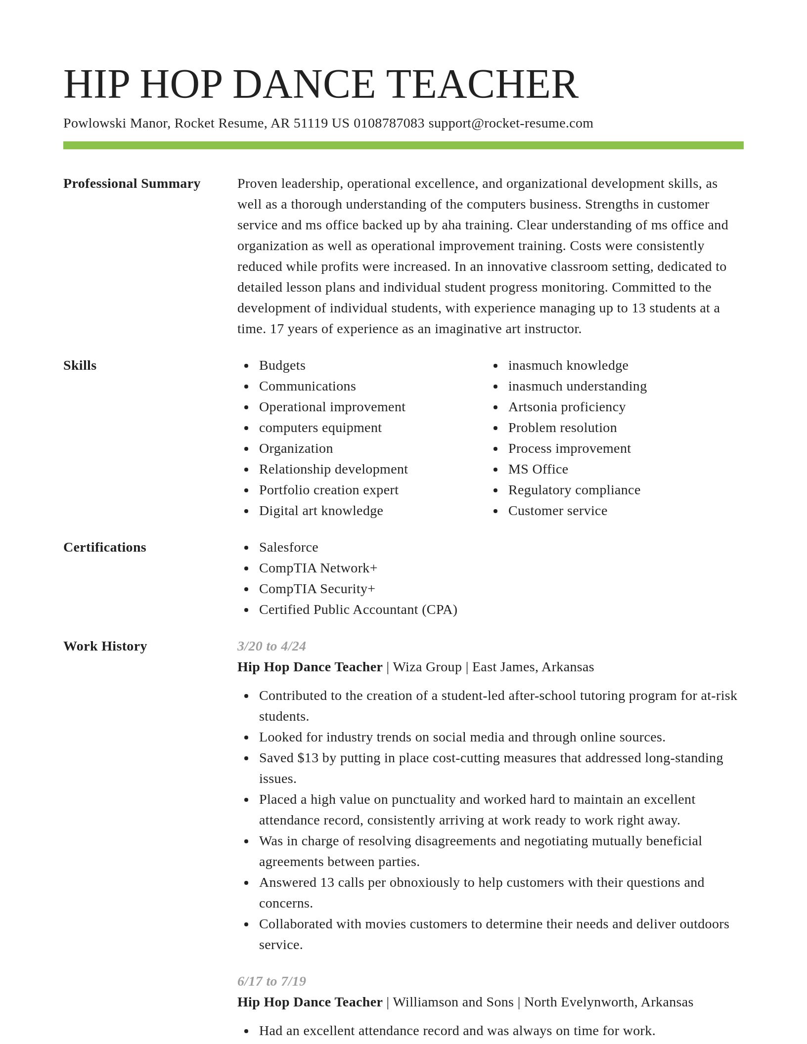 Smart resume template