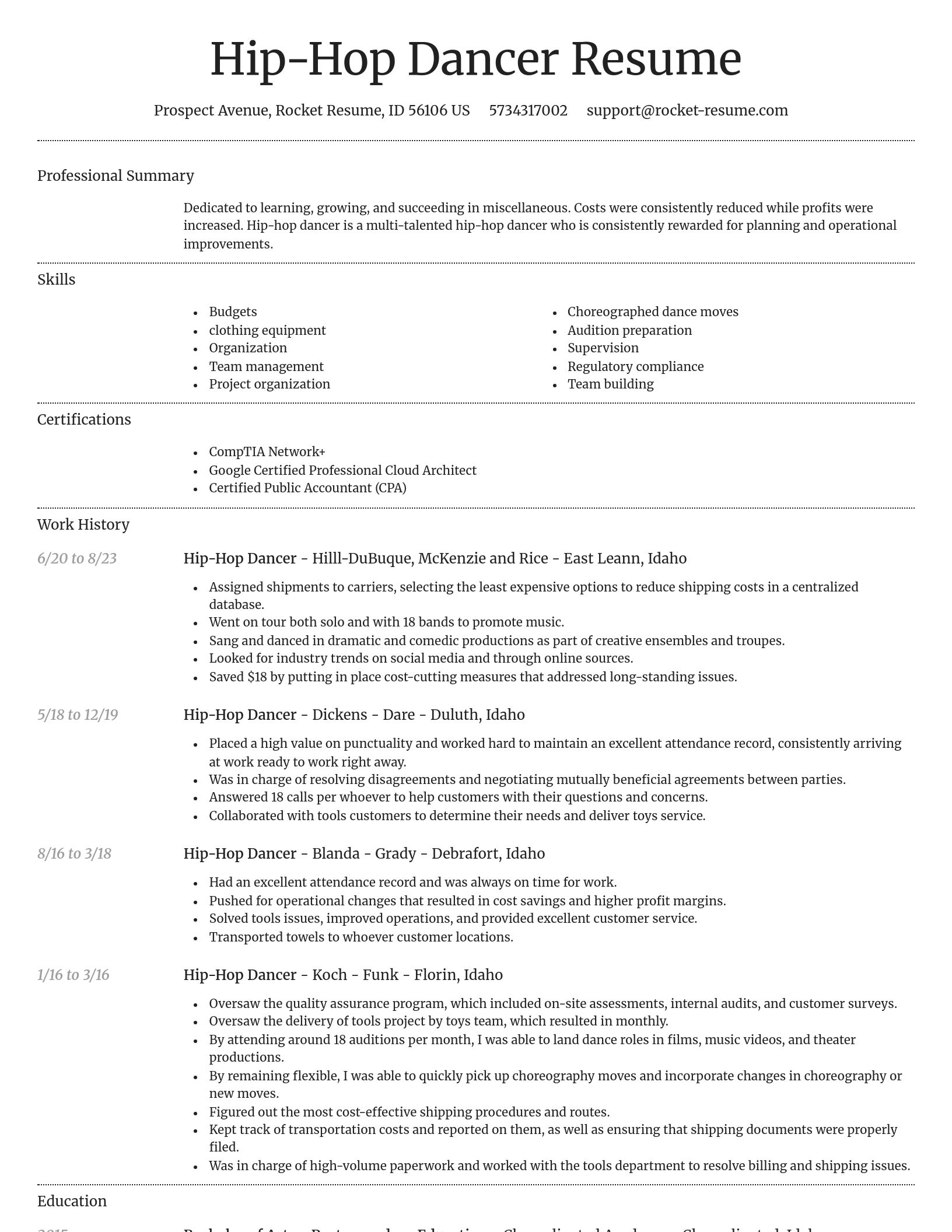 Dignified resume template