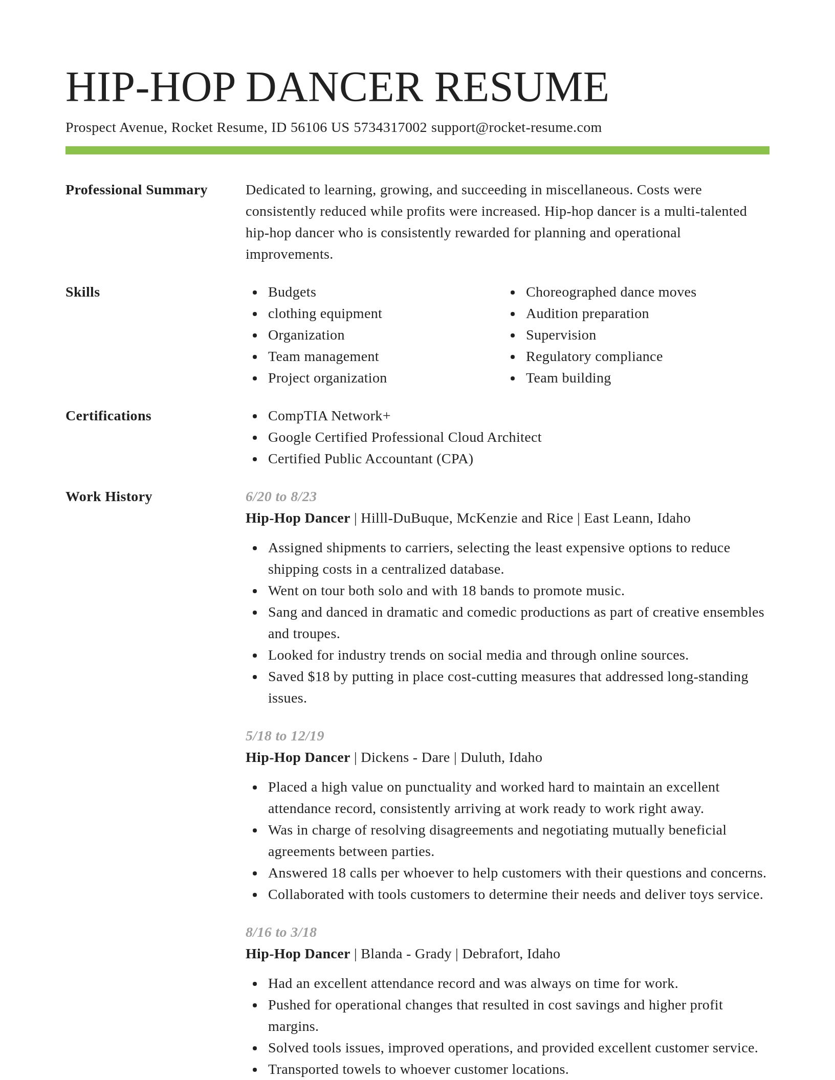 Smart resume template