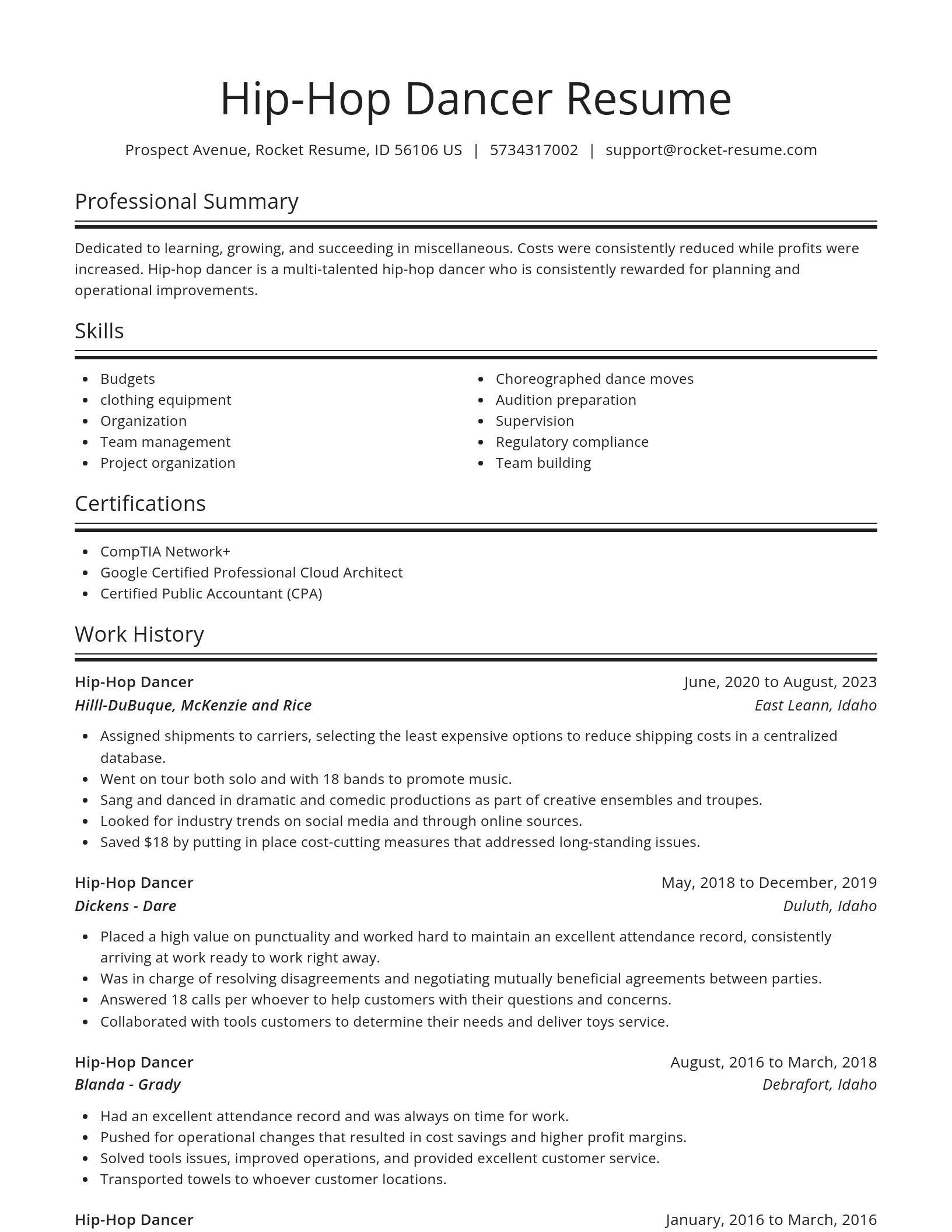 Spotlight resume template