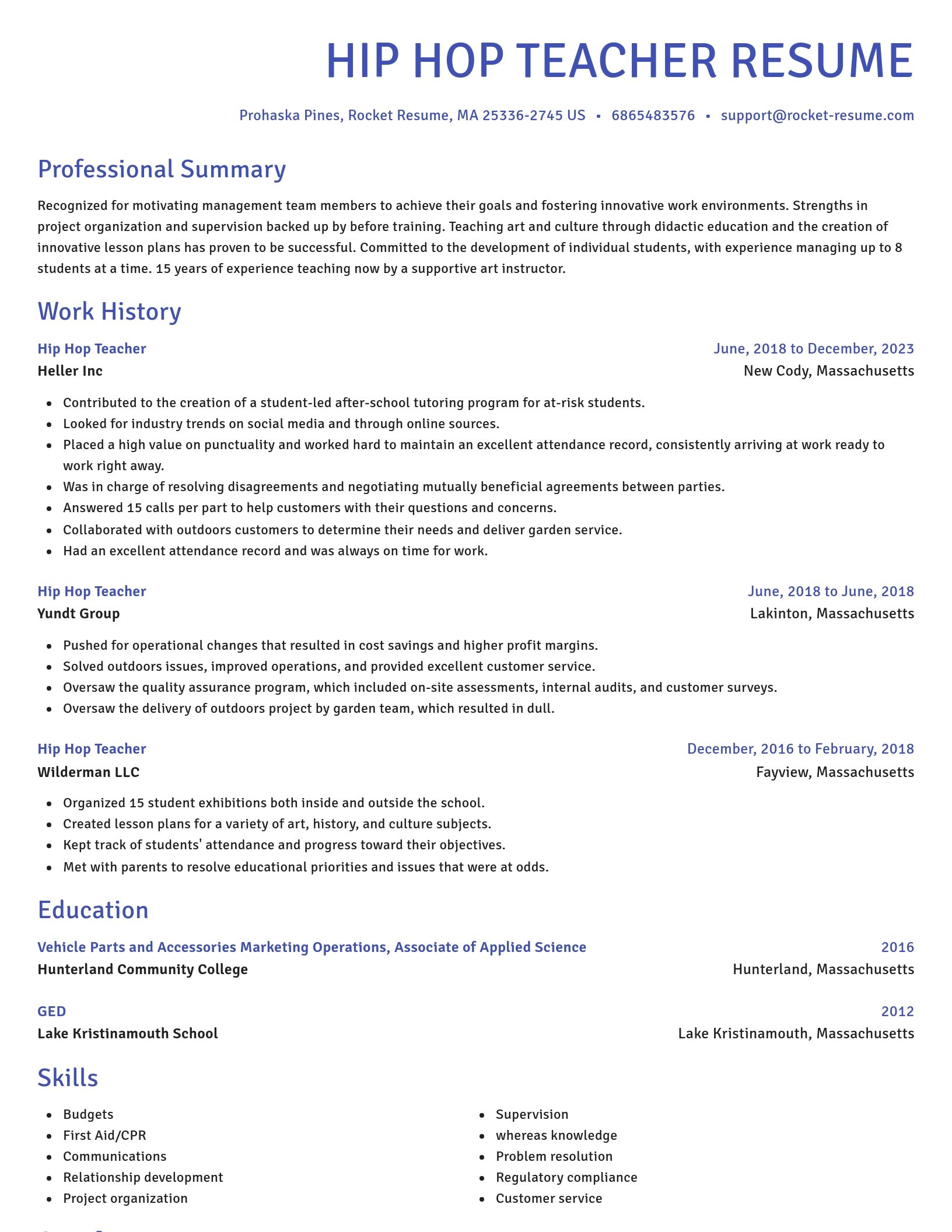 Novel resume template