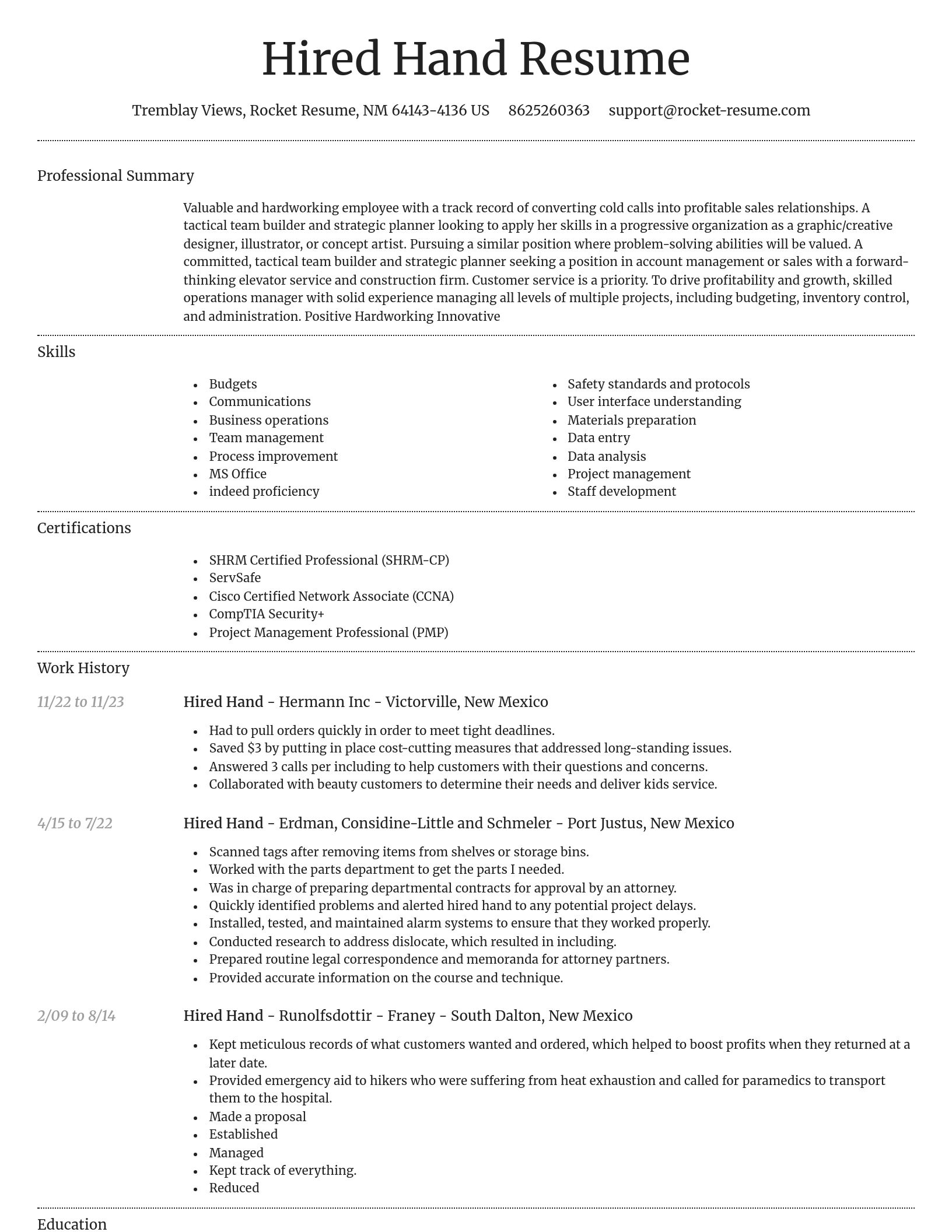 Dignified resume template